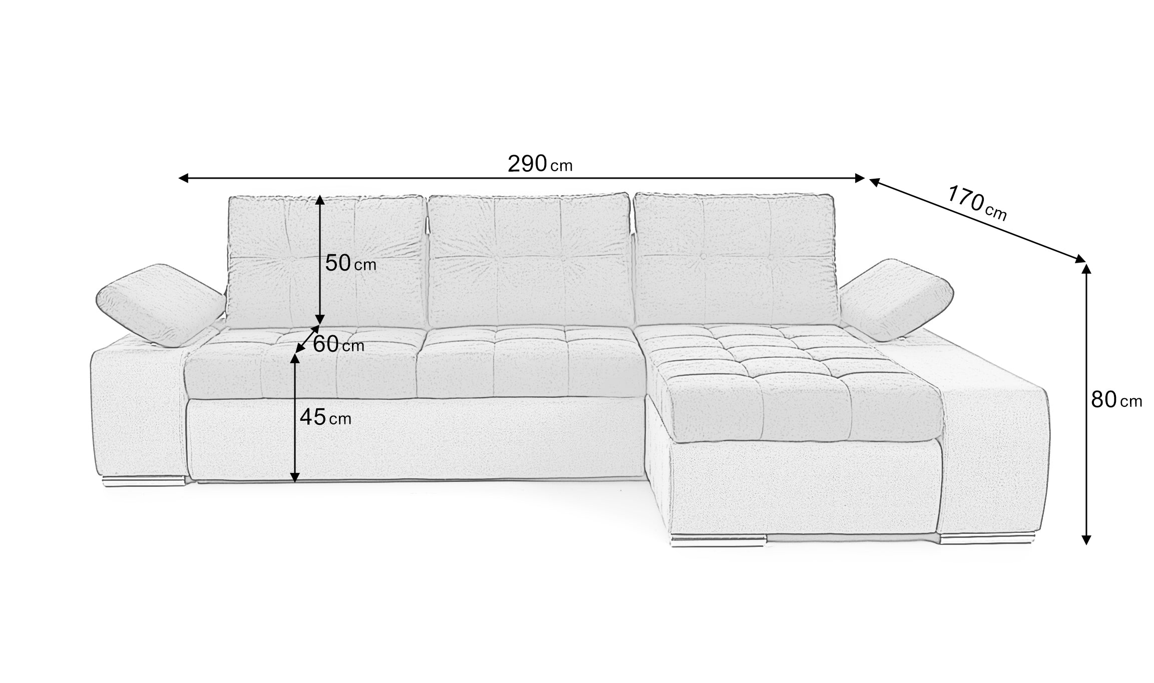 Colțar extensibil Venezia cu 2 lăzi de depozitare și design modern