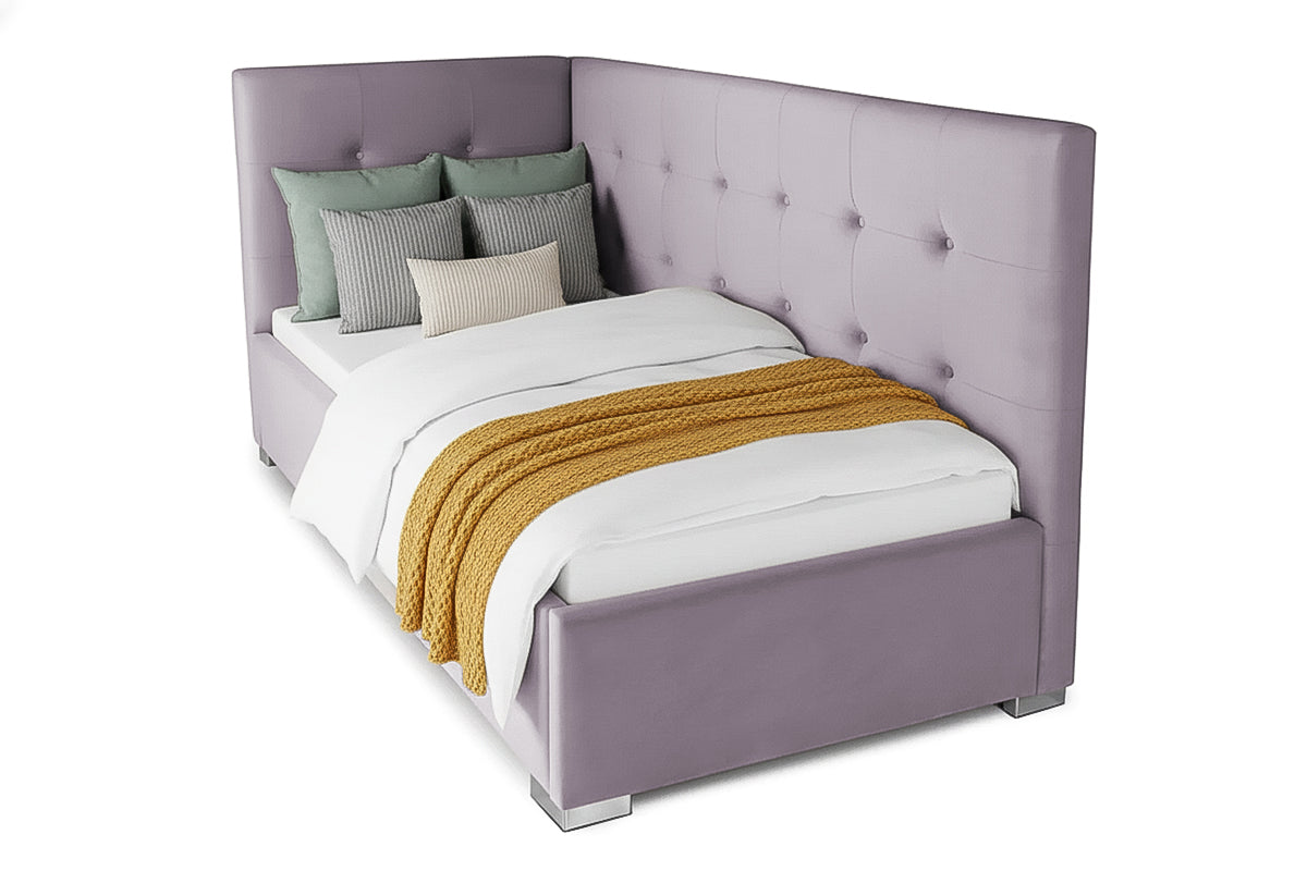 Pat Tapițat Lille de colț, cu somieră rabatabilă și ladă depozitare, #color_Swing-Violet