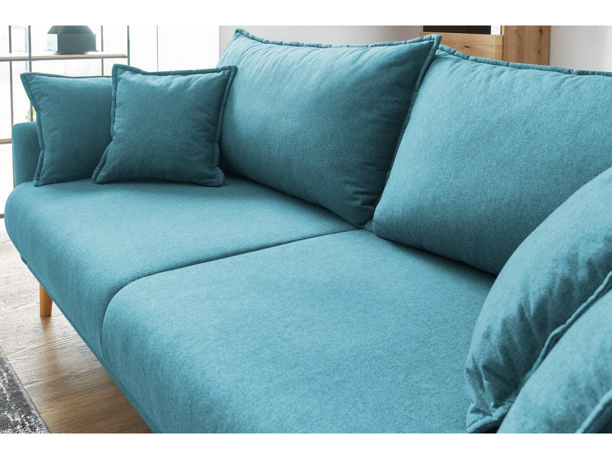 Canapea Extensibilă 3 locuri JULIET, cu ladă de depozitare, 215x88x95 cm - Prestigehome.ro - Canapea - Prestige #color_Turcoaz-Como