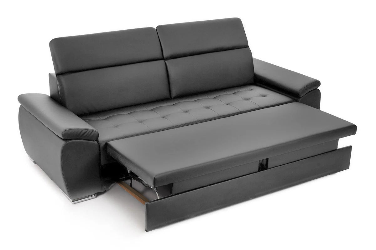Canapea Extensibila 3 locuri TRENDY, cu tetiere, 245x105x80 cm, Gri - Prestigehome.ro - Canapea 3 Locuri - Prestige - #color_gri-Piele-Imitatie