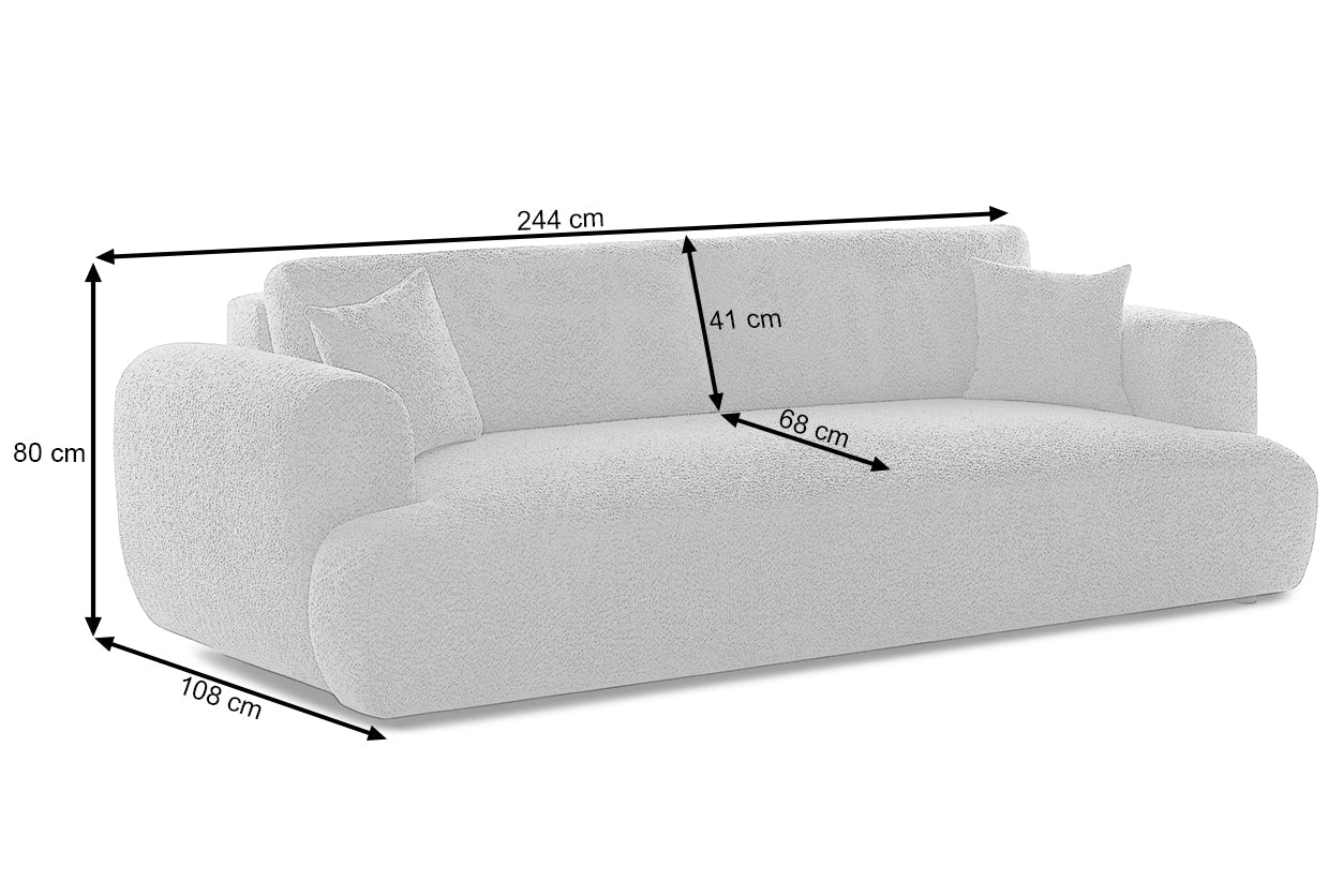Canapea Extensibilă 3 locuri NOA, cu ladă depozitare, 244x108x80 cm