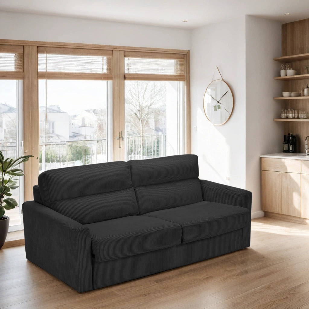Canapea Extensibilă  SOHO, cu mecanism și saltea din spumă inclusă, 187 x 103 x 83 cm, Prestigehome.ro, #color_Negru-Zoom