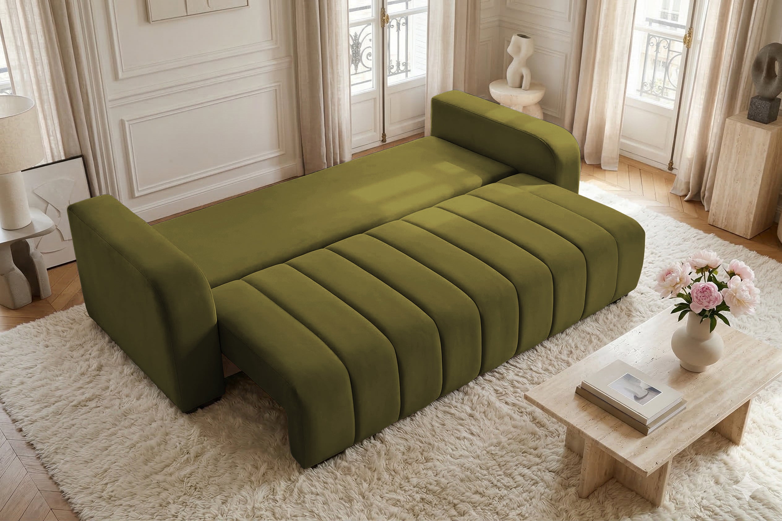 Canapea Extensibilă 3 locuri DIEGO, cu ladă de depozitare, 230x92x90 cm