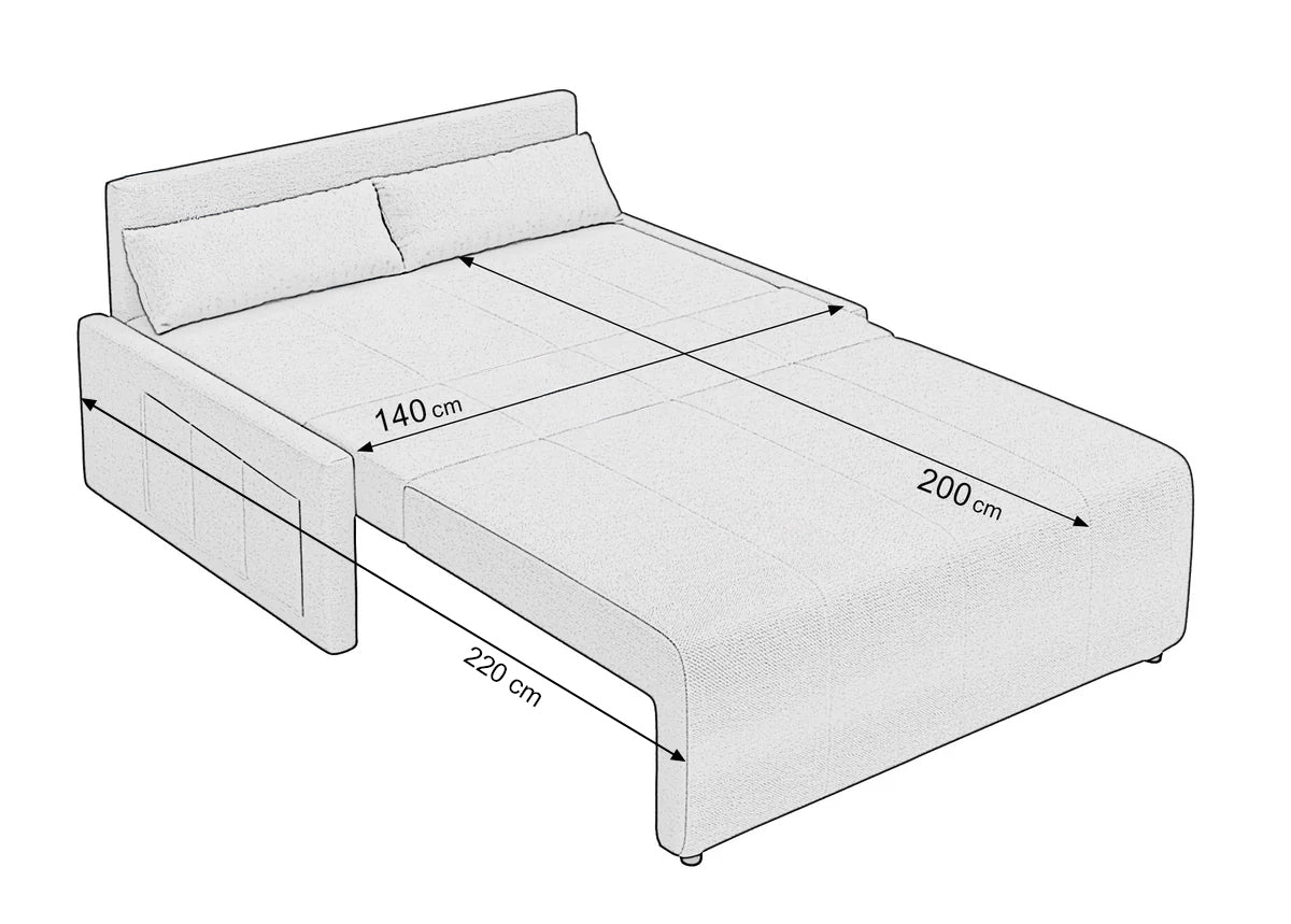 Canapea Extensibilă 2 locuri OSLO, 154x122x90 cm, taupe - Outlet