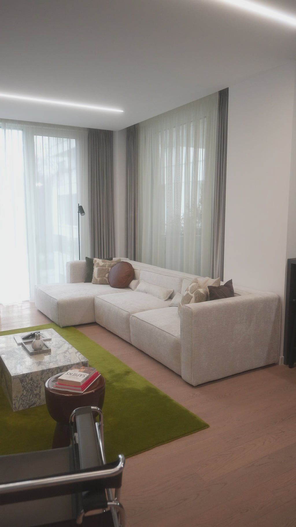 Colțar Extensibil 5 locuri ZANETTO, cu ladă de depozitare, 340x160x70 cm