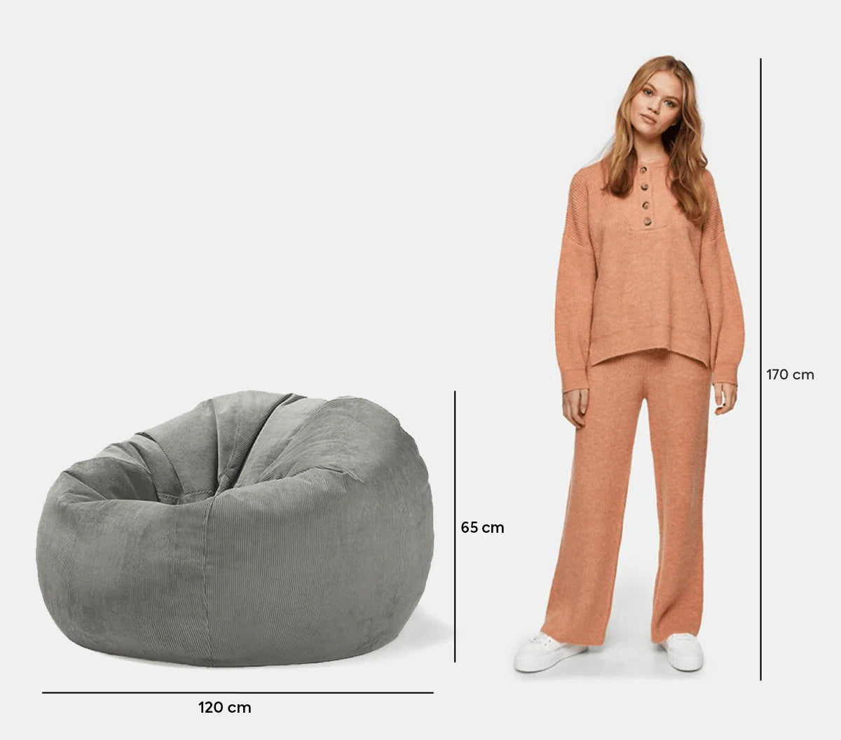 Fotoliu Puf CHIC, tip pară, cu mâner