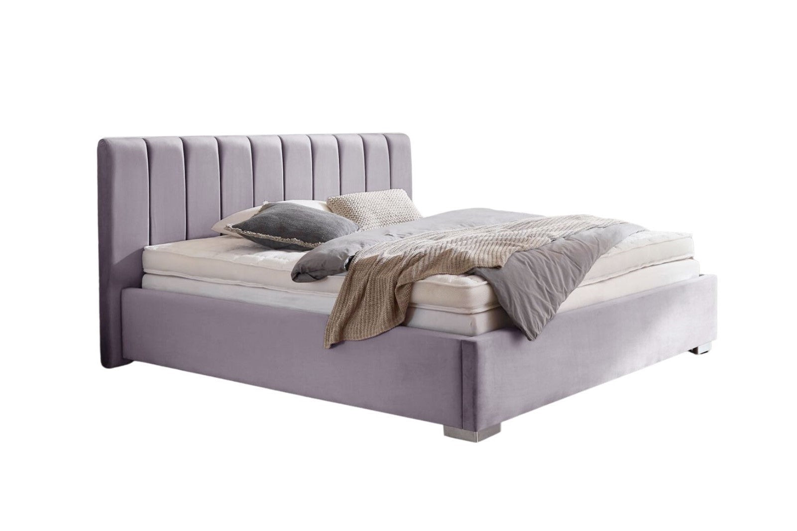 Pat Tapițat Santiago, cu somieră rabatabilă și ladă de depozitare, Prestigehome.ro, Prestige, #Color_swing-violet