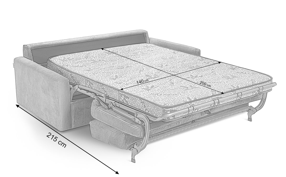 Canapea Extensibilă 2 locuri SOHO, cu mecanism și saltea din spumă inclusă, 187 x 103 x 83 cm