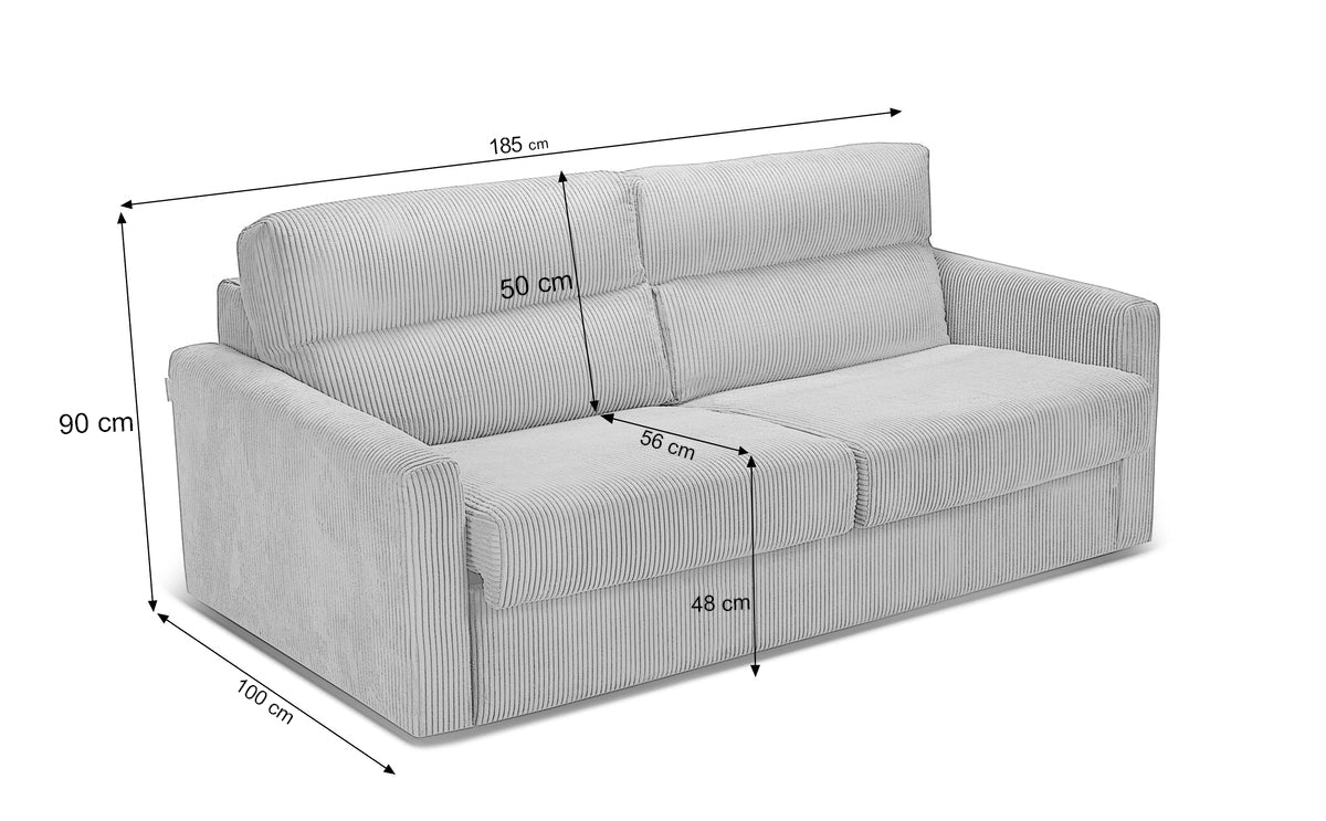 Canapea Extensibilă 2 locuri SOHO, cu mecanism și saltea din spumă inclusă, 187 x 103 x 83 cm