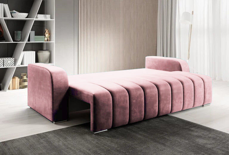 Canapea Extensibila 3 locuri Diego, cu lada de depozitare, 230x92x90 cm - Prestigehome.ro - Canapea - Prestige - #color_velutto-roz