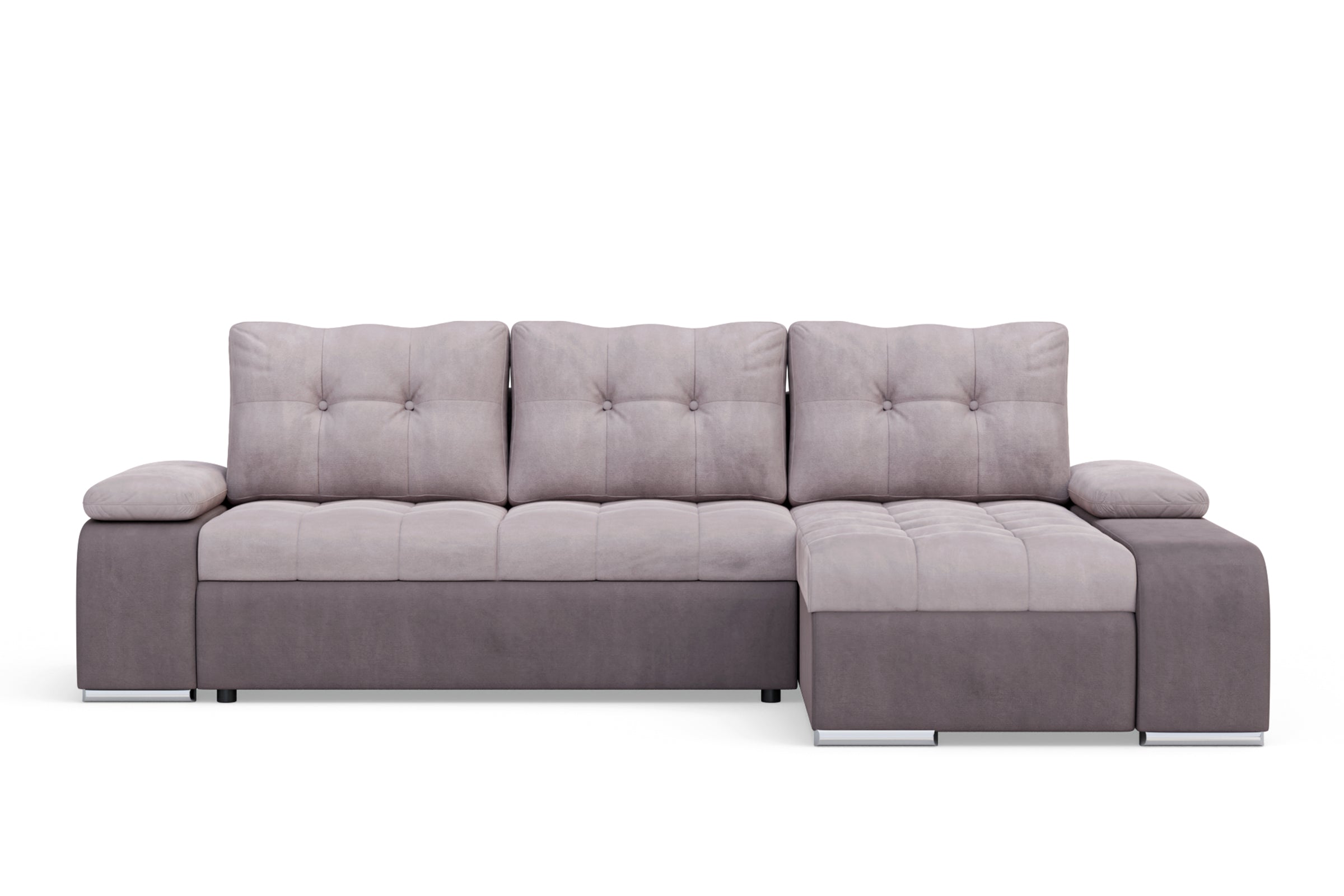 Colțar Extensibil VENETIA, cu ladă de depozitare, varianta pe dreapta, 290x170x80 cm, grej/taupe