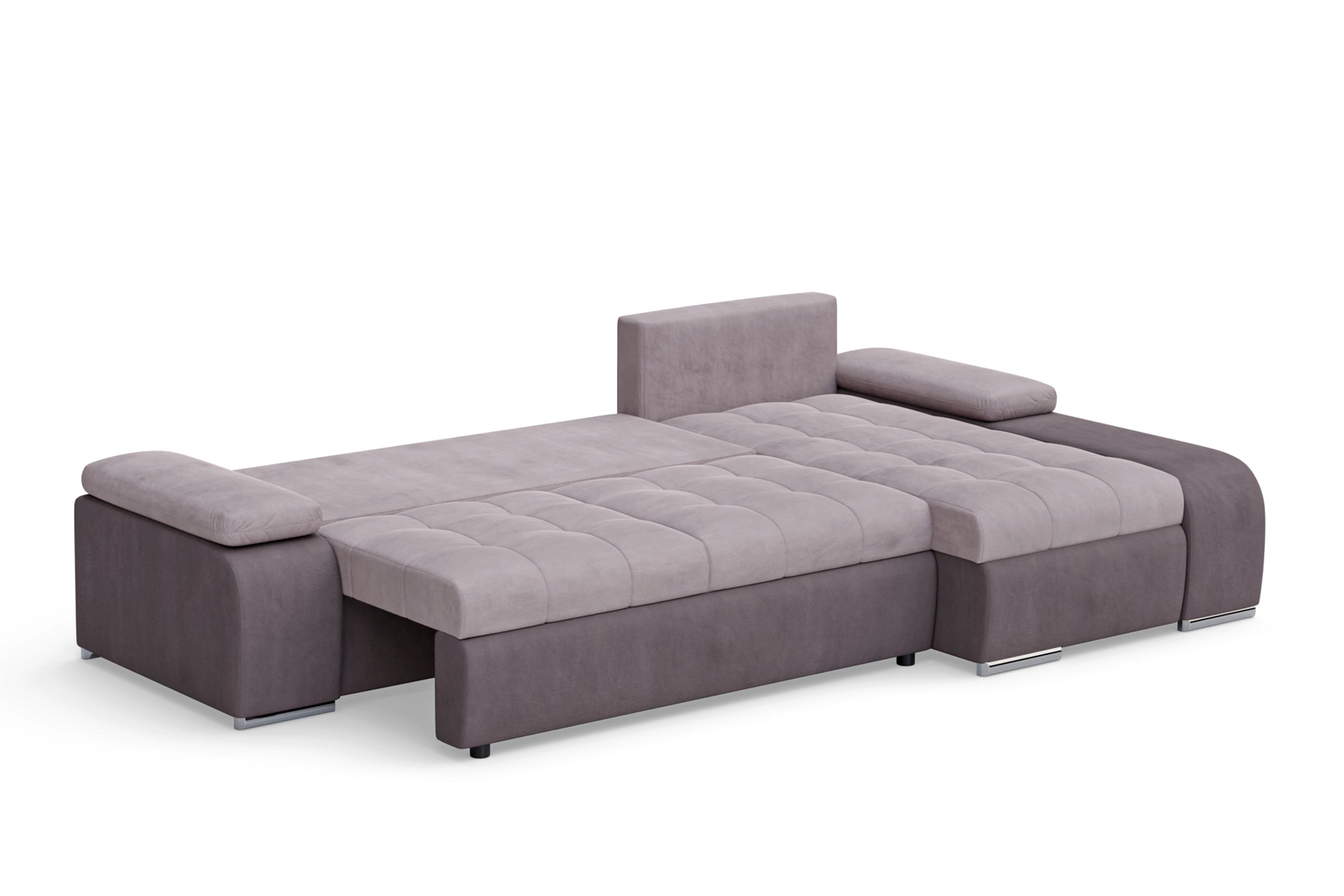 Colțar Extensibil VENETIA, cu ladă de depozitare, varianta pe dreapta, 290x170x80 cm, grej/taupe