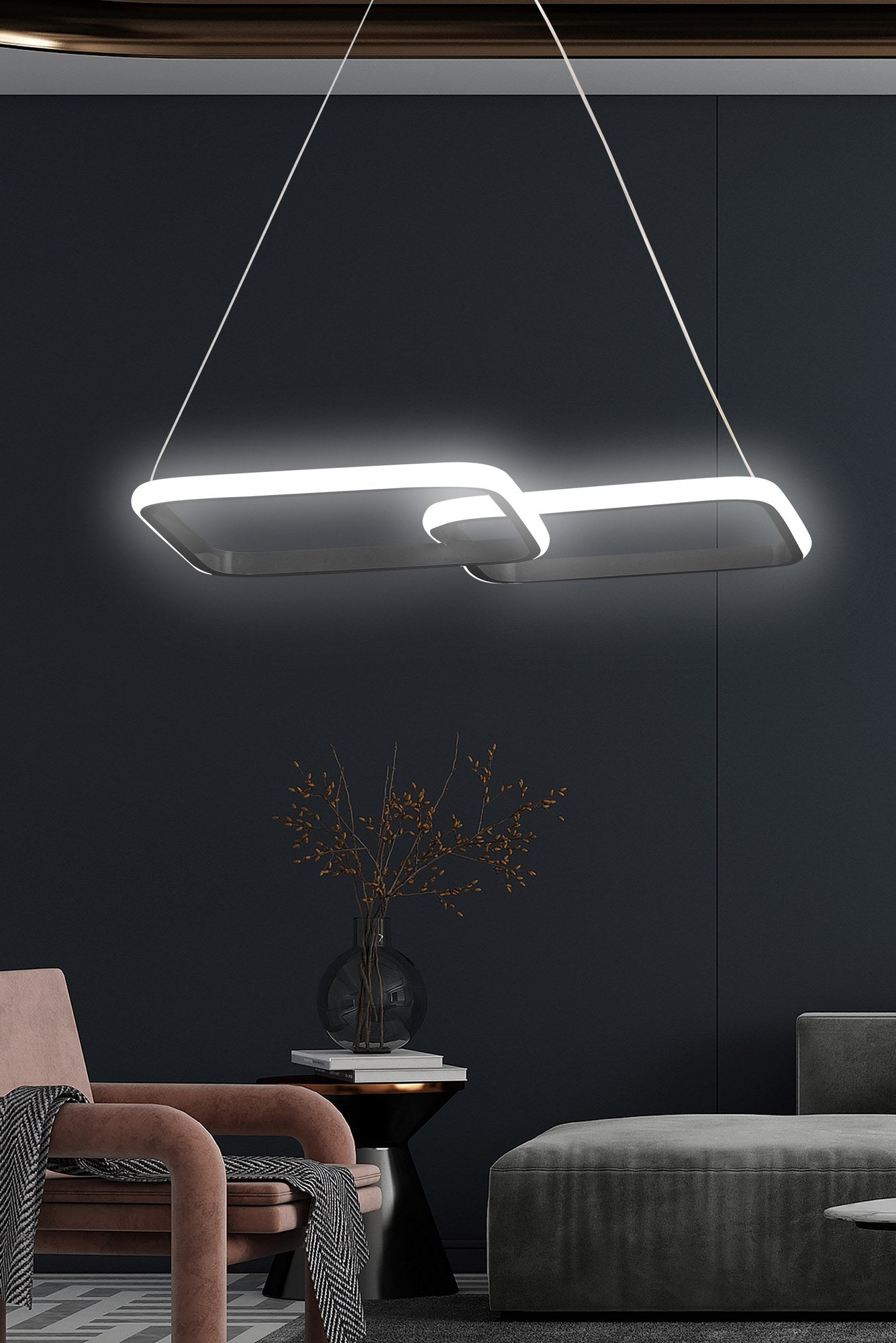Lustra Led PuppisPrestigehome.ro - Iluminat - Prestige - #Culoare_Negru-Alb