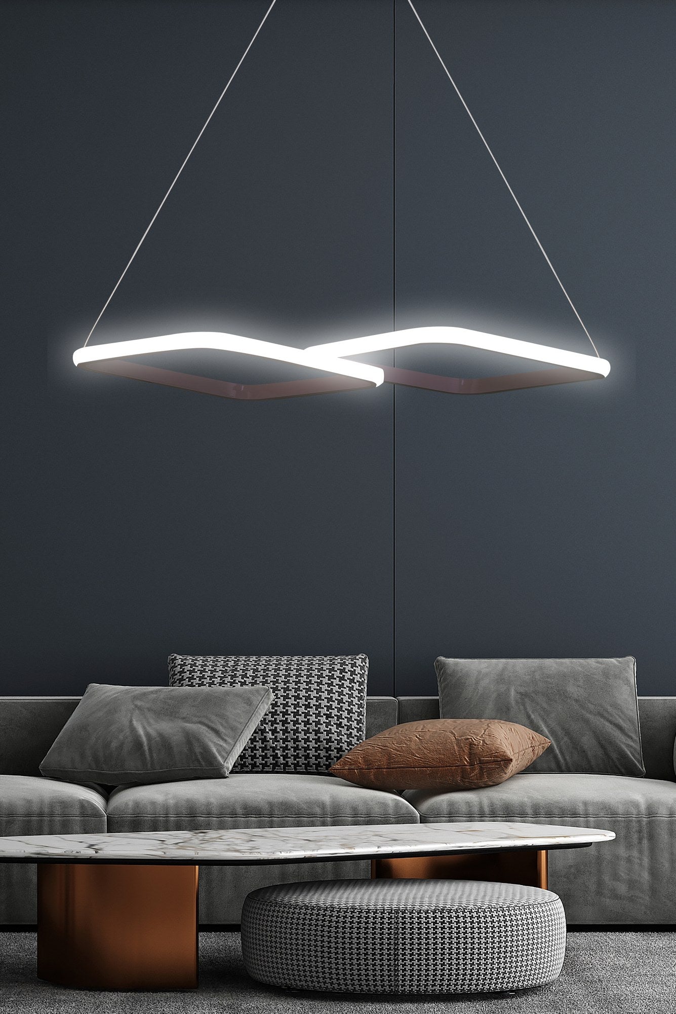 Lustra Led PuppisPrestigehome.ro - Iluminat - Prestige - #Culoare_Negru-Alb