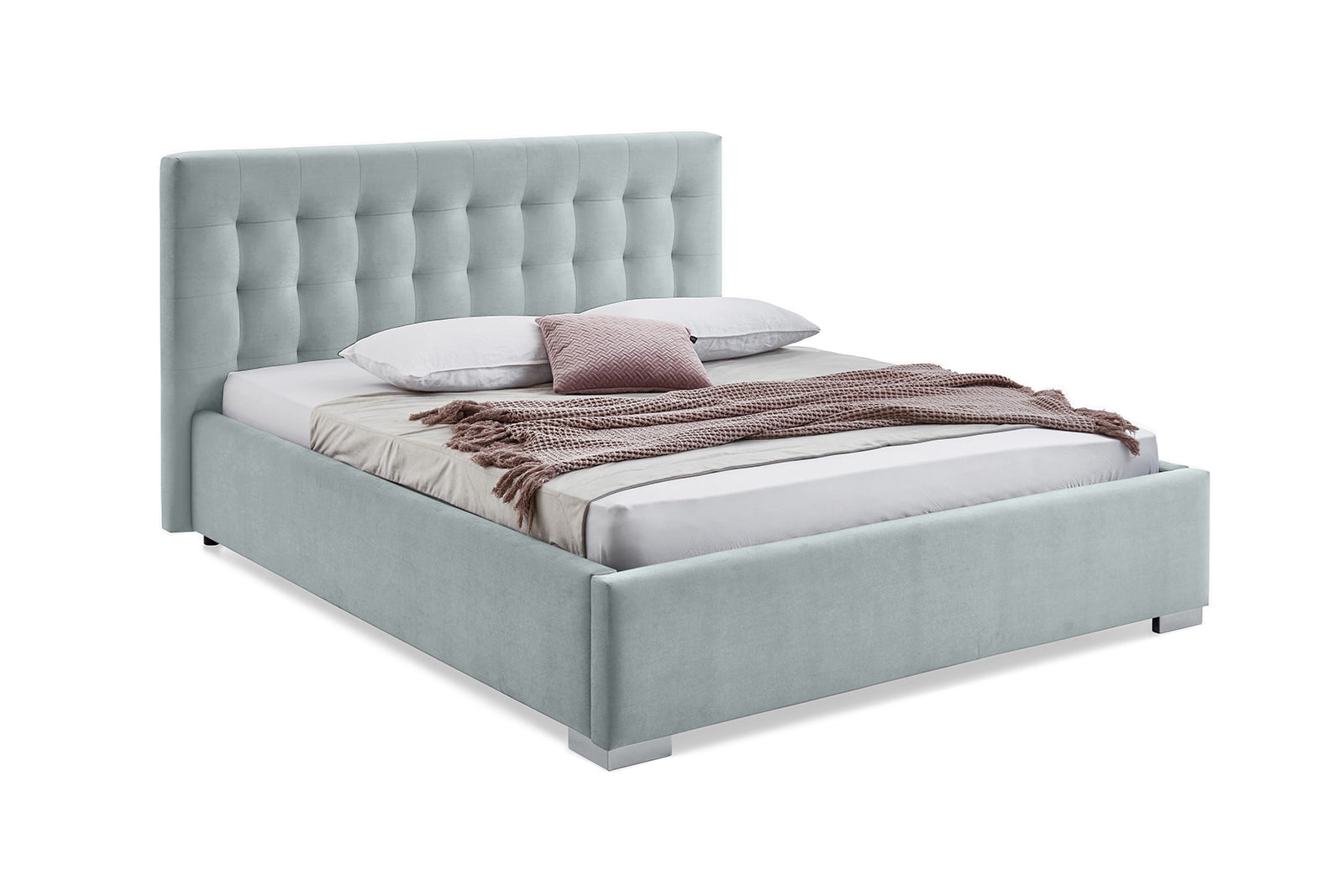 Pat Tapitat Strasbourg, cu Lada Rabatabil, Velur-Menta, Prestigehome.ro, Prestige, #Color_swing-menta