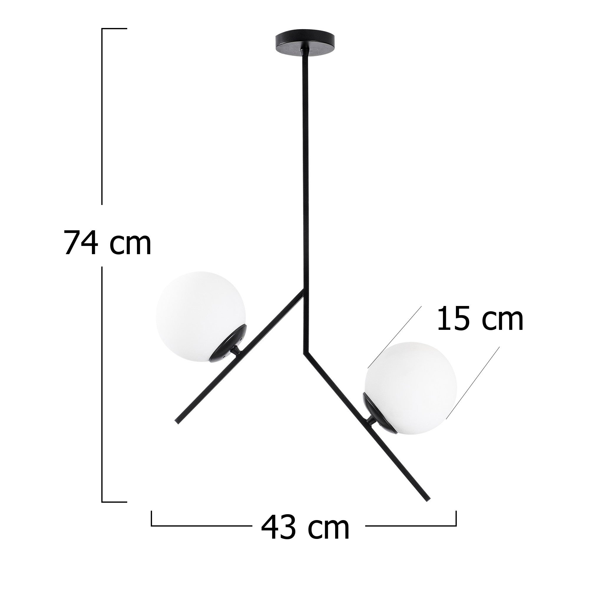 Lustră 2 Brațe Dolunay - 144-AV, Soclu E27, Max. 40W - Prestige Home