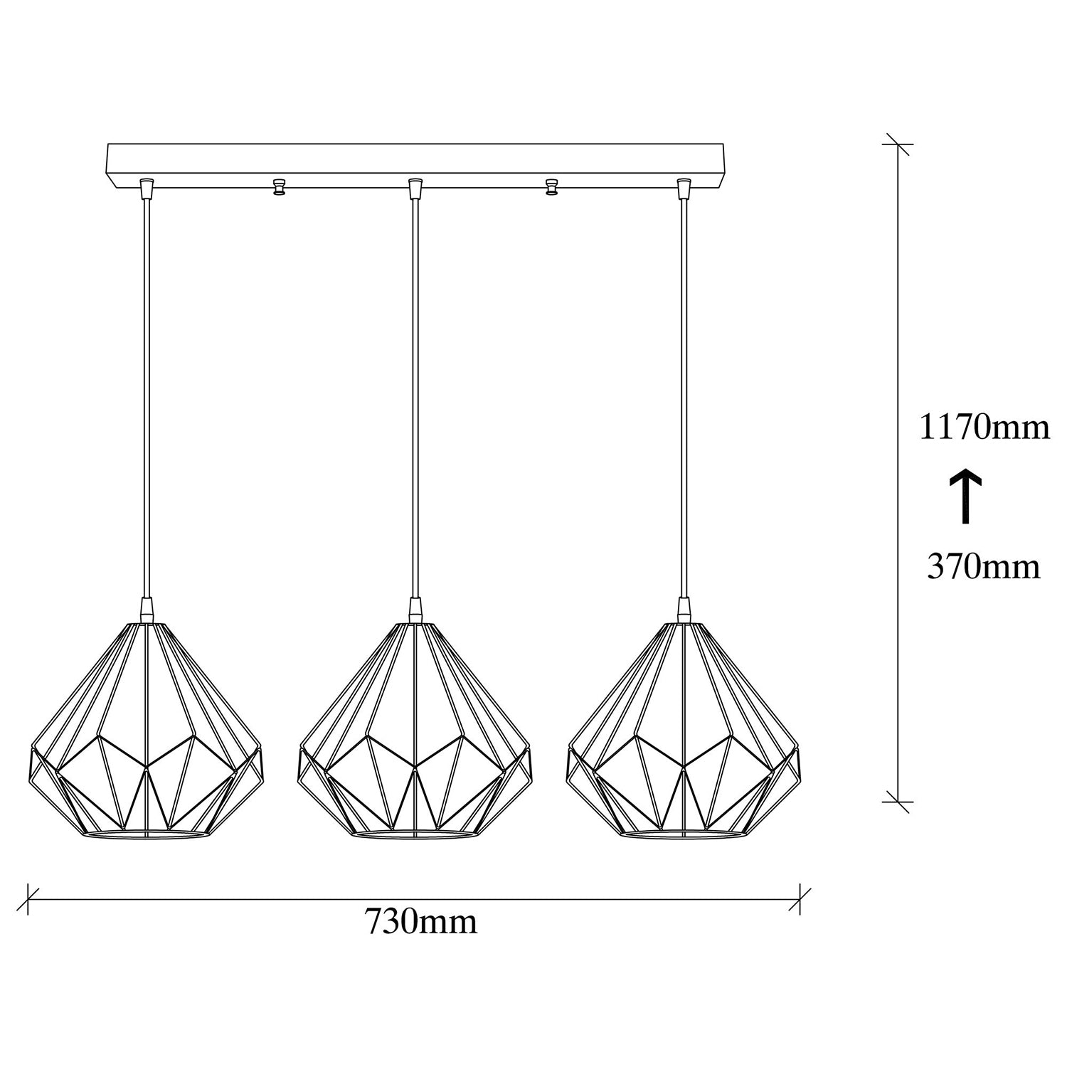 Lustra tip pendul DIAMOND 704S1, Negru, 3xE27/100W - Prestigehome.ro - Lustre - Prestige