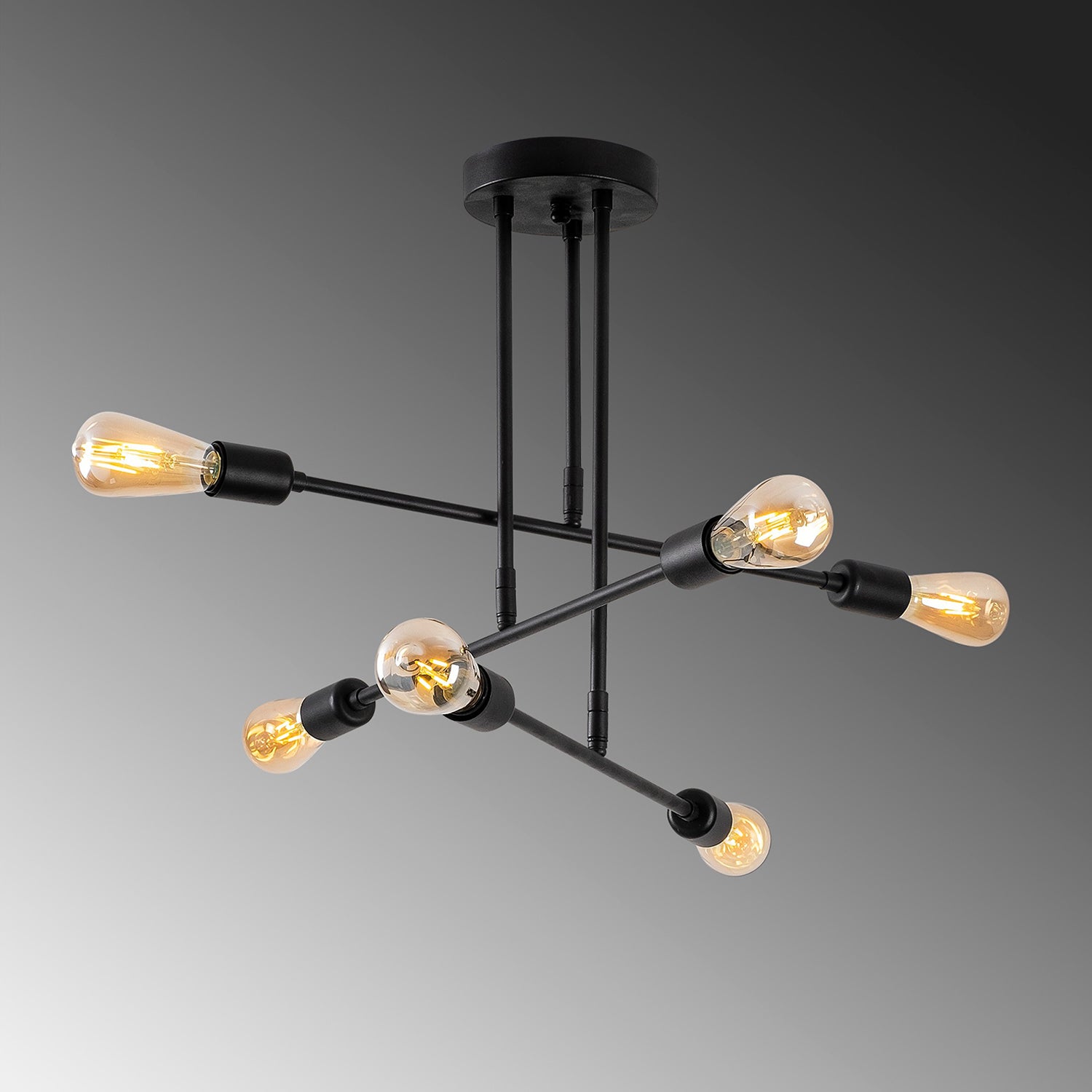 Plafoniera FLOWER 162AV, Negru, 6xE27/100W - Prestigehome.ro - Lustre - Prestige