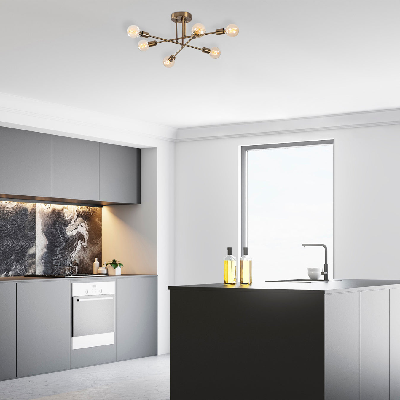 Plafoniera FLOWER 173AV, 6xE27/100W - Prestigehome.ro - Lustre - Prestige - #Culoare_Auriu