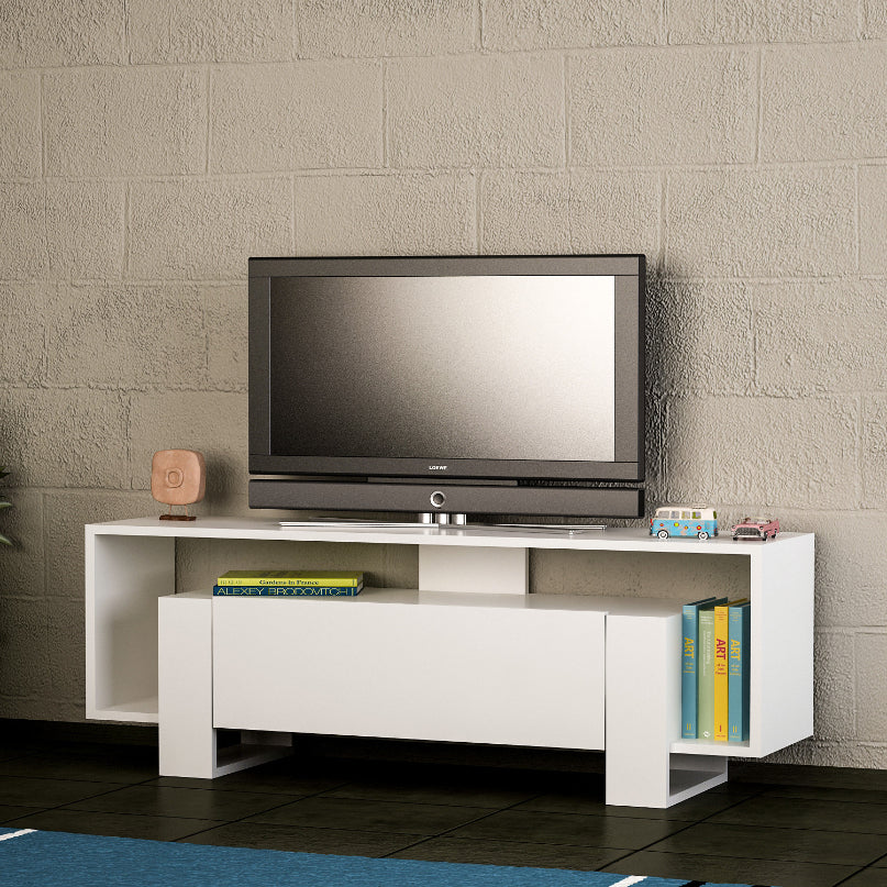 Comode TV MERY, melamina, 120x33x49 cm, Alb - Prestigehome.ro - Comode TV - Prestige