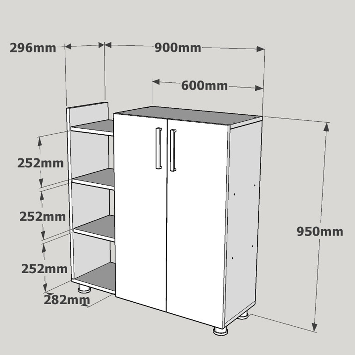 Pantofar 2 usi, 3 rafturi ASUS, 90x95x30 cm, Alb - Prestigehome.ro - Mobilier Hol - Prestige