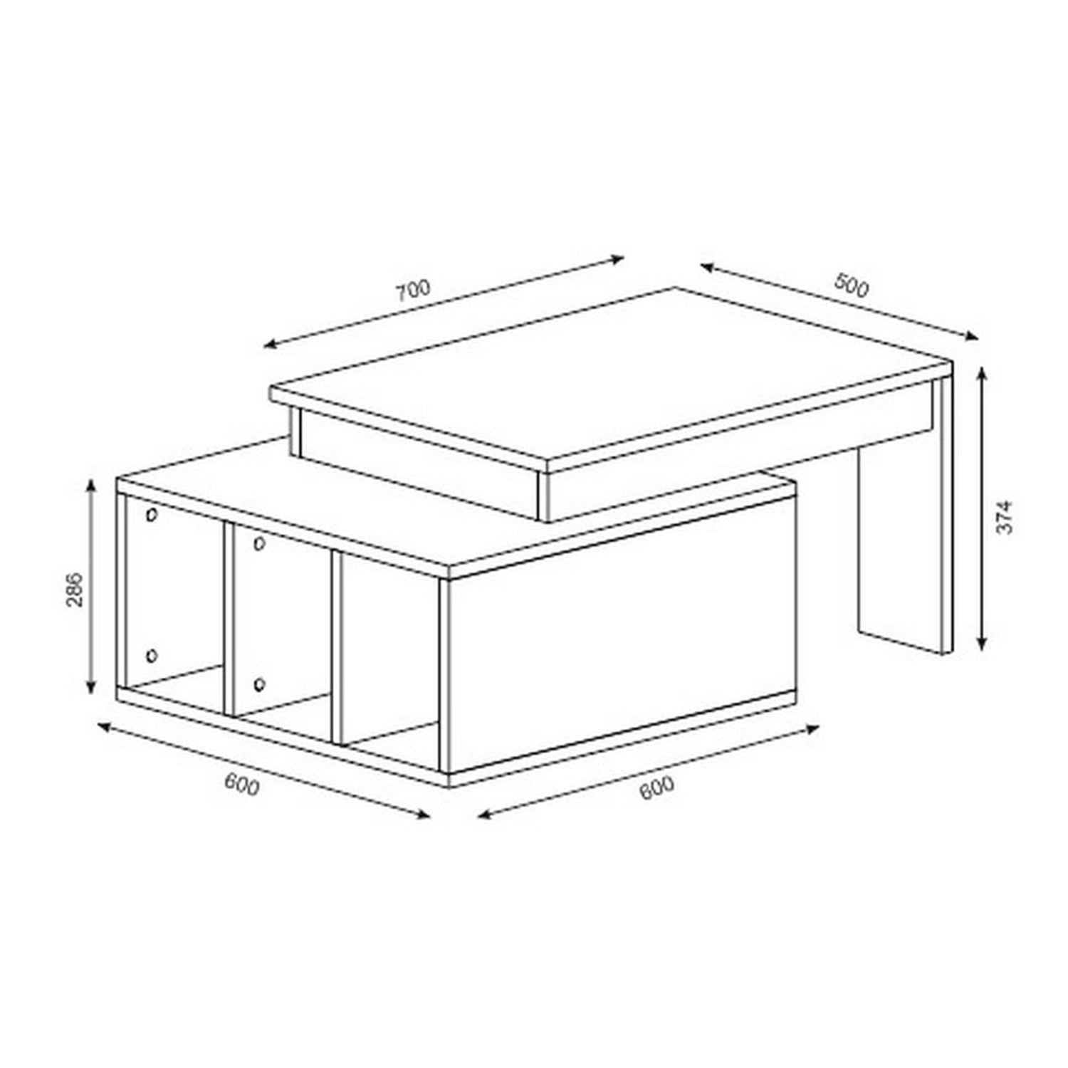 Masuta cafea KOLARADO, 90x37x60 cm, Alb/Crem - Prestigehome.ro - Masute - Prestige