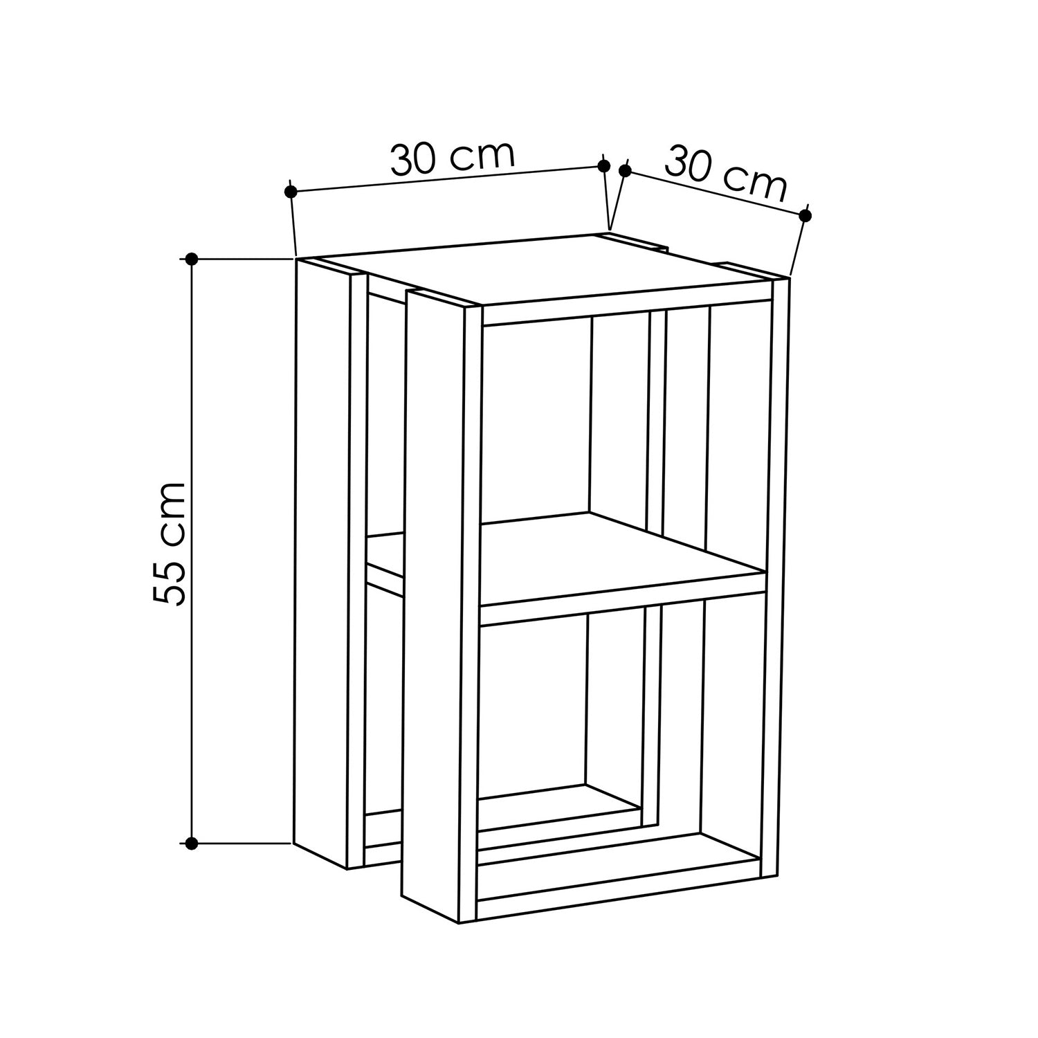 Noptiera LONIE, 30x55x30 cm, Alb - Prestigehome.ro - Masute - Prestige