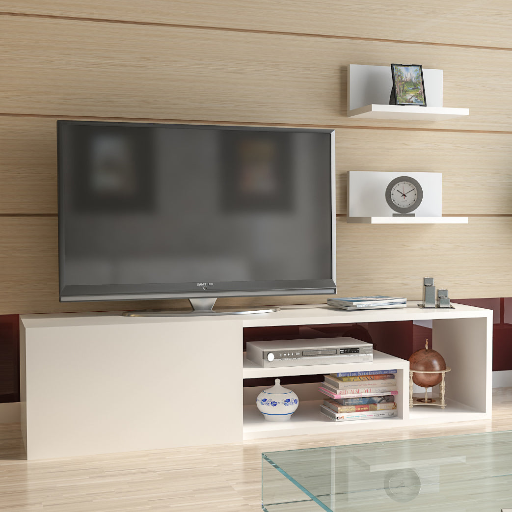 Comode TV ZEPLIN, melamina, 120x30x30 cm, Alb - Prestigehome.ro - Comode TV - Prestige