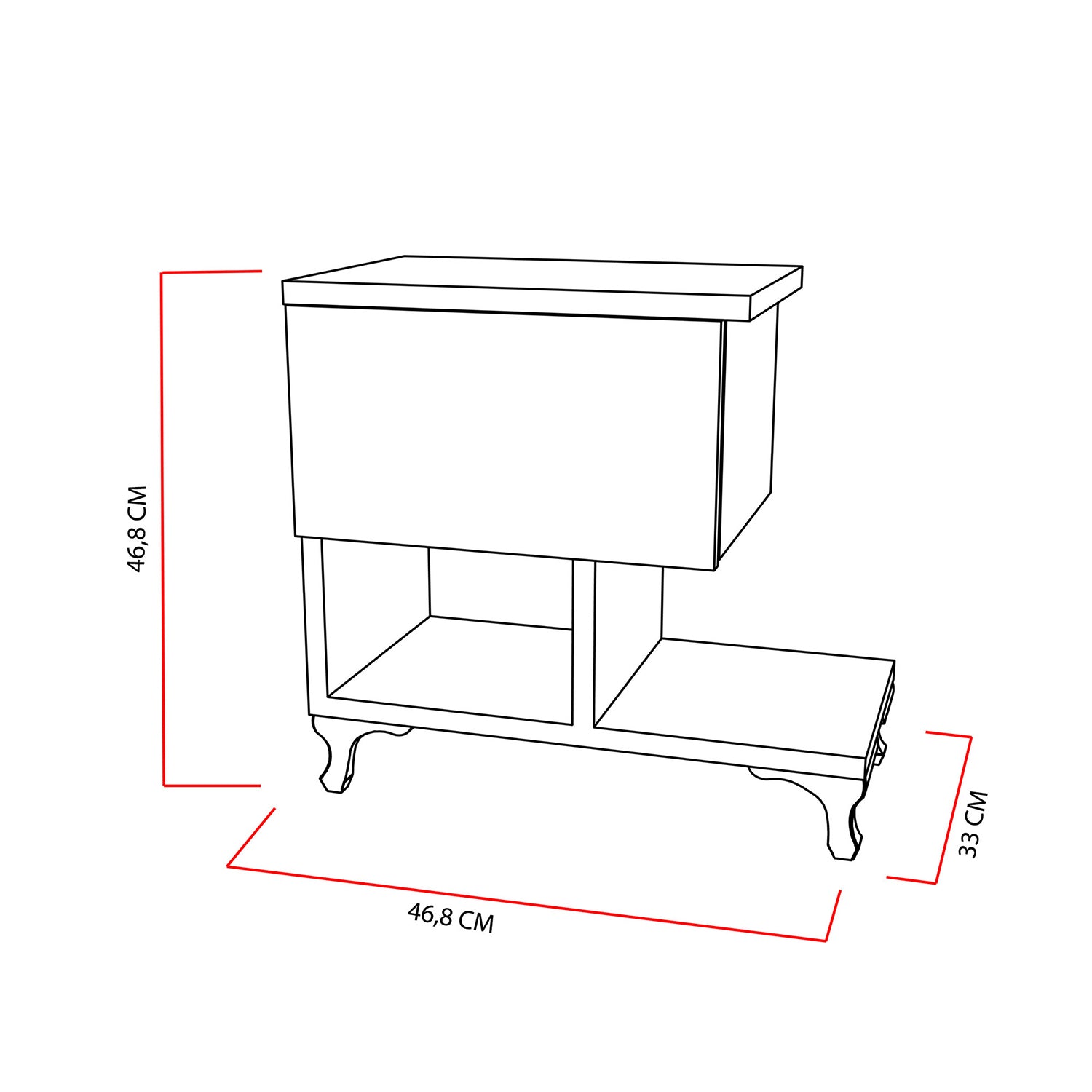 Noptiera CAST, 47x47x33 cm, Alb - Prestigehome.ro - Masute - Prestige