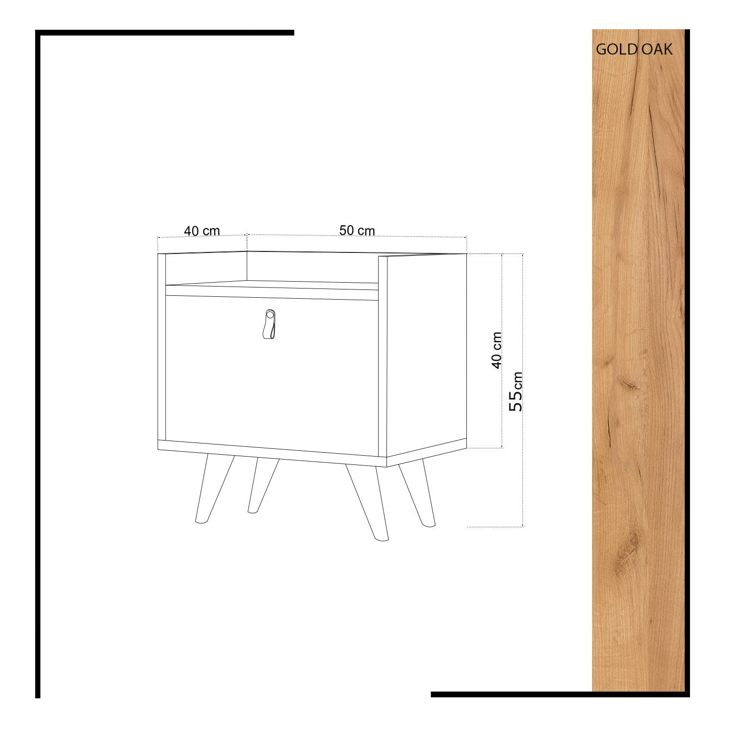 Noptiera DOPO, 50x55x40 cm, Alb/Crem - Prestigehome.ro - Masute - Prestige