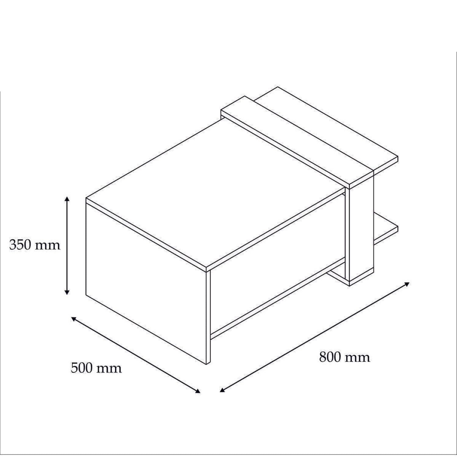 Masuta cafea OVA, 80x35x55 cm, Crem/Negru - Prestigehome.ro - Masute - Prestige