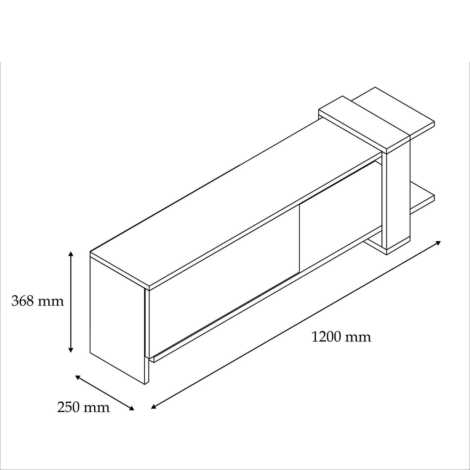 Comode TV GAYE, melamina, 120x37x25 cm, Alb/Maro - Prestigehome.ro - Comode TV - Prestige