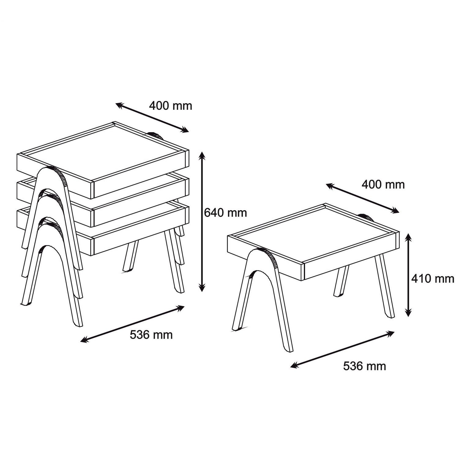 Set 3 Masute ROMA, 54x40x64 cm - Prestigehome.ro - Masute - Prestige 