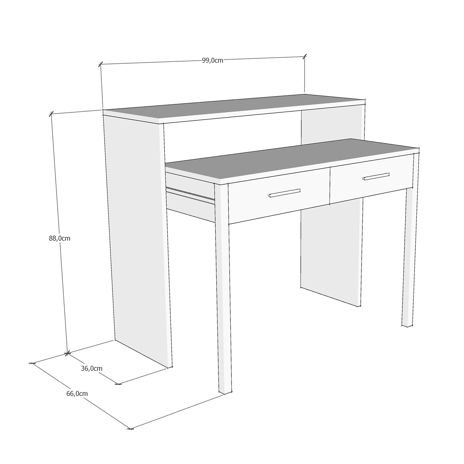 Birou MY DESK cu sertar, extensibil, 88x36x99 cm, alb - Prestigehome.ro - Birou - Prestige