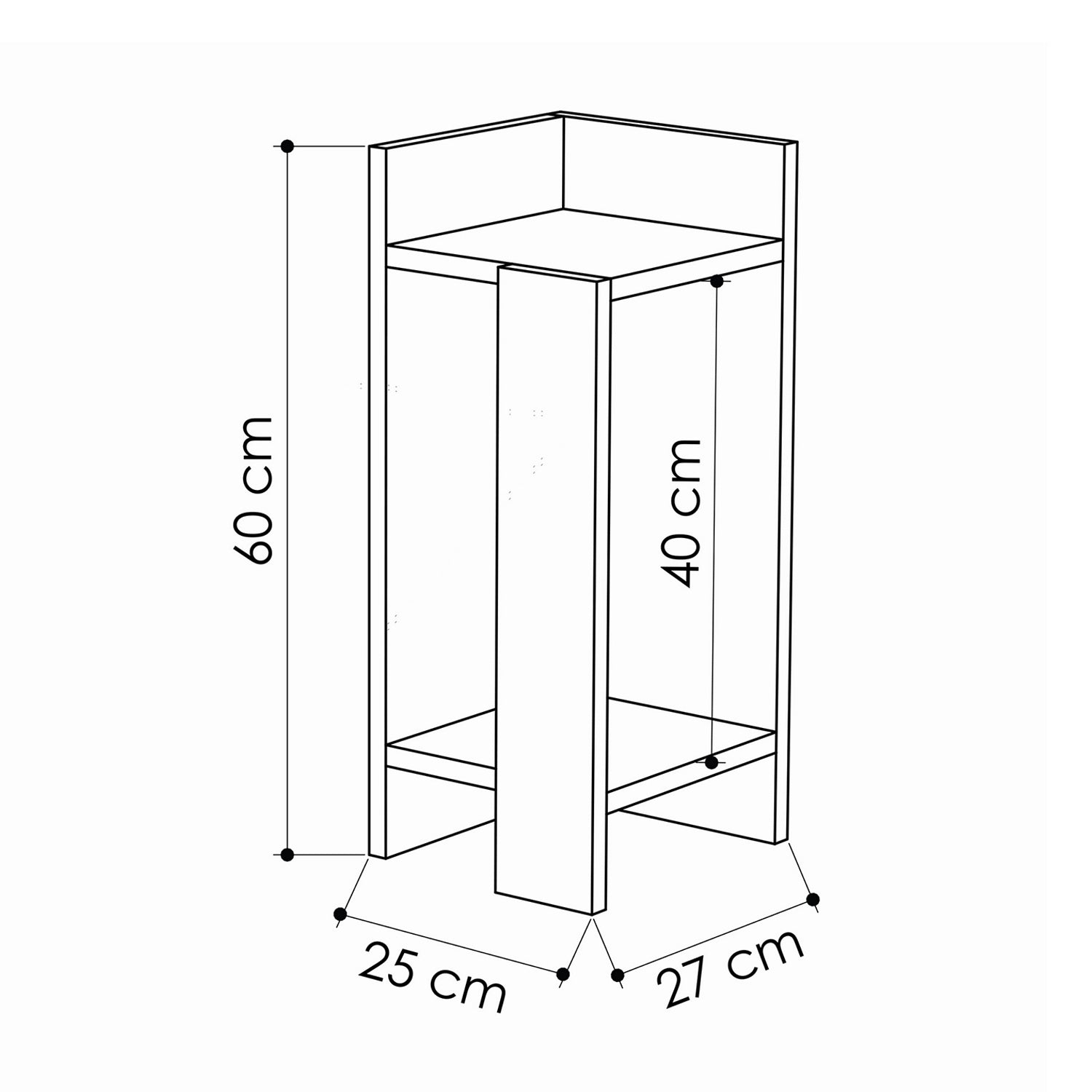 Noptiera ELOS, 25x60x27 cm, Alb - Prestigehome.ro - Masute - Prestige