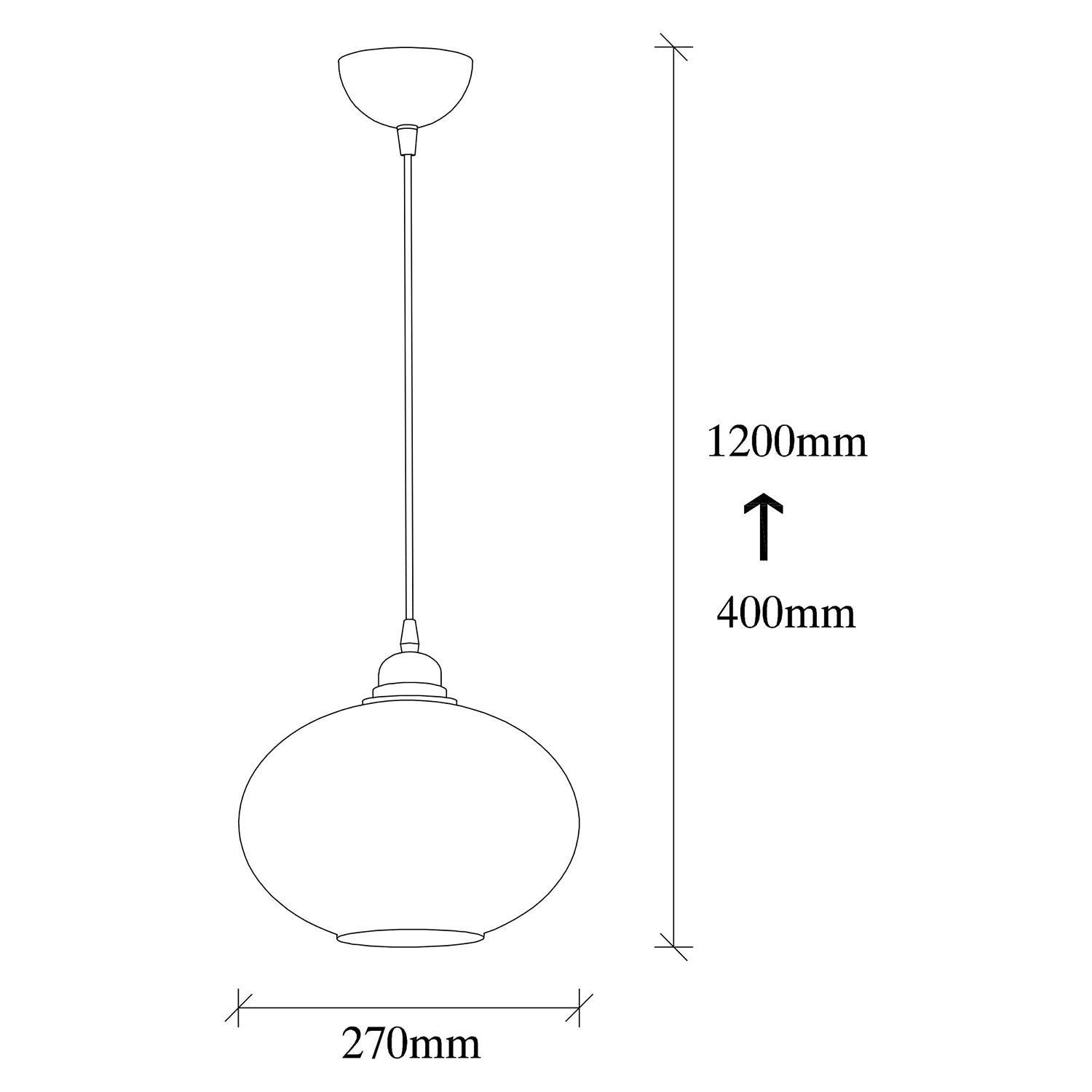 Pendul SMOKED 050, Negru, E27/60W - Prestigehome.ro - Lustre - Prestige