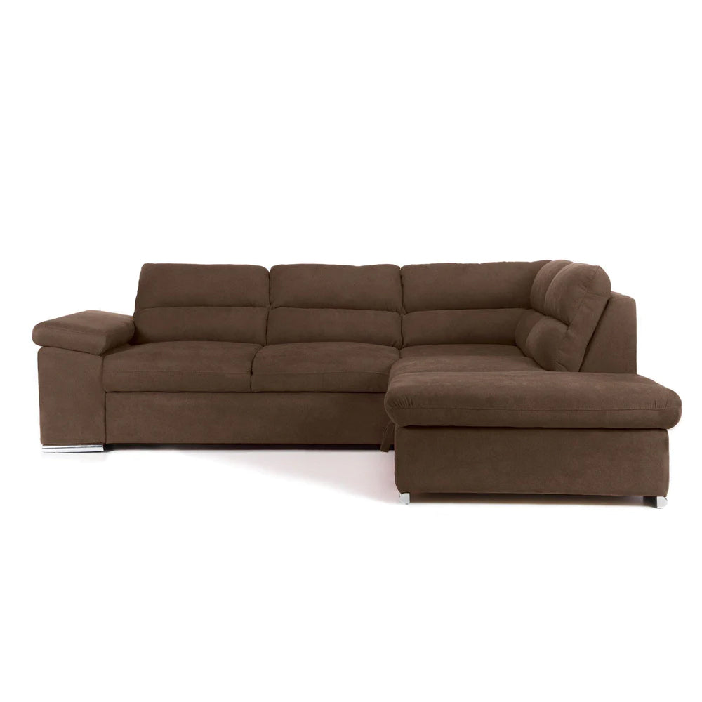 Coltar Extensibil ALONSO, cu lada de depozitare, variante stanga/dreapta 265x220x85 cm, Rosu - Prestigehome.ro - Coltare - Prestige - #variante coltar_stanga #color_maro-enjoy