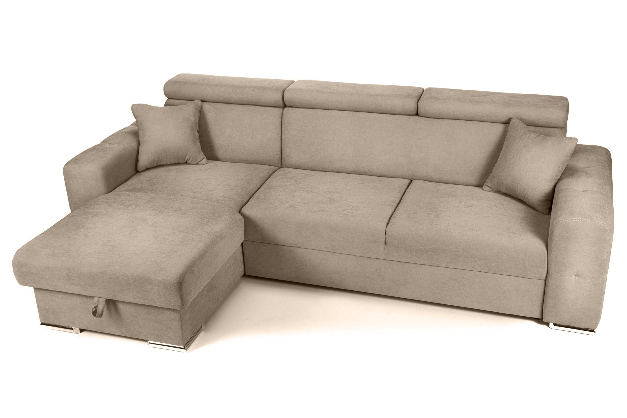 Coltar Extensibil BELLAGIO, sezlong interschimbabil, cu lada de depozitare, cu tetiere, 275x170x85 cm - Prestigehome.ro - Coltare - Prestige - #color_bej-enjoy