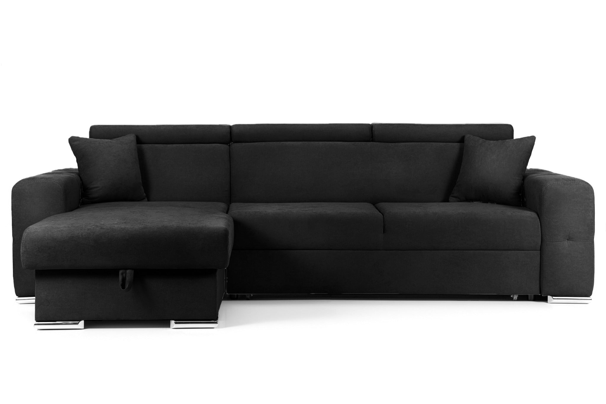 Colțar Extensibil BELLAGIO șezlong interschimbabil cu ladă de depozitare cu tetiere reglabile 280x170x100 cm