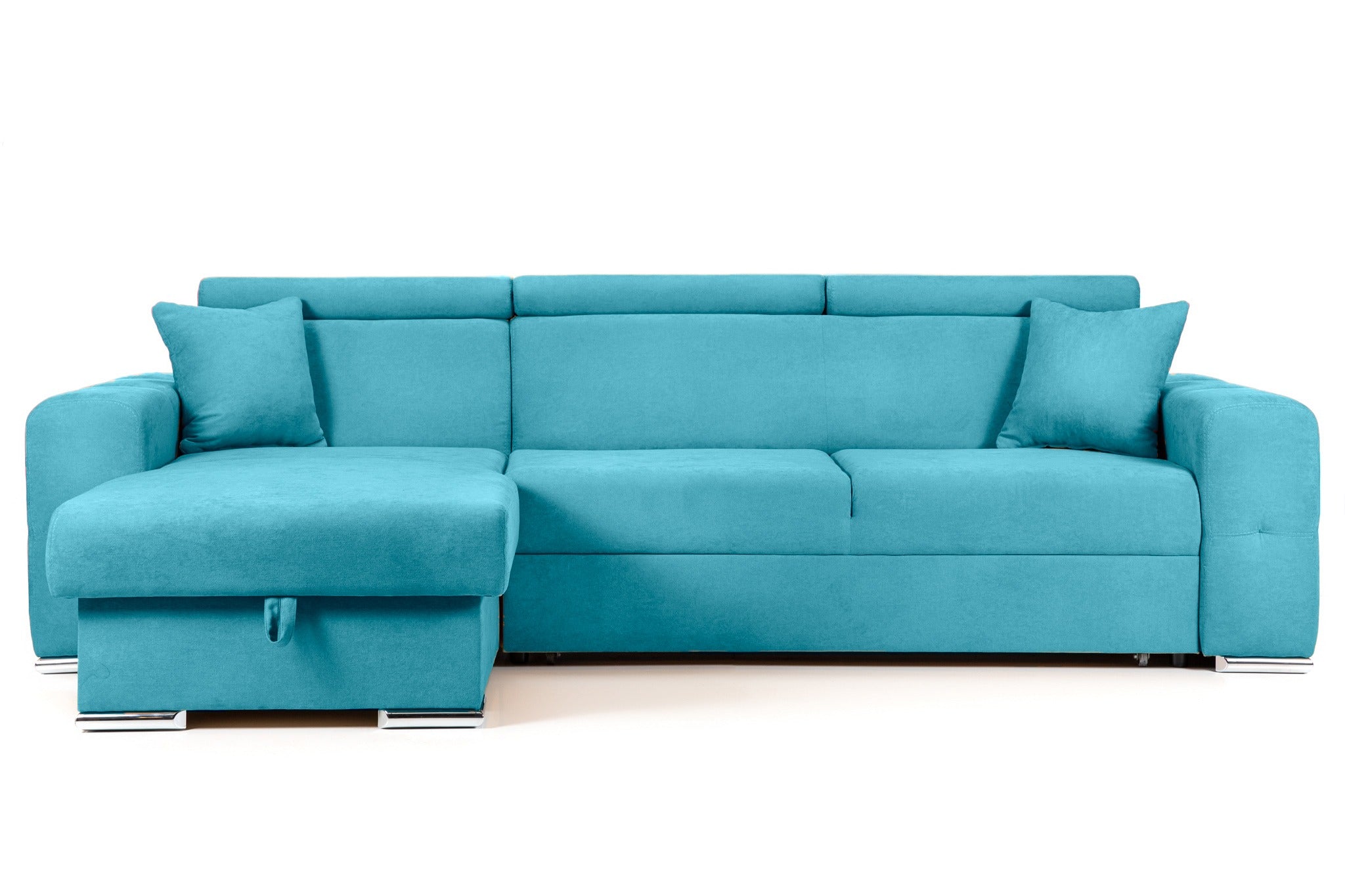 Coltar Extensibil BELLAGIO, sezlong interschimbabil, cu lada de depozitare, cu tetiere, 275x170x85 cm - Prestigehome.ro - Coltare - Prestige - #color_turcoaz-enjoy