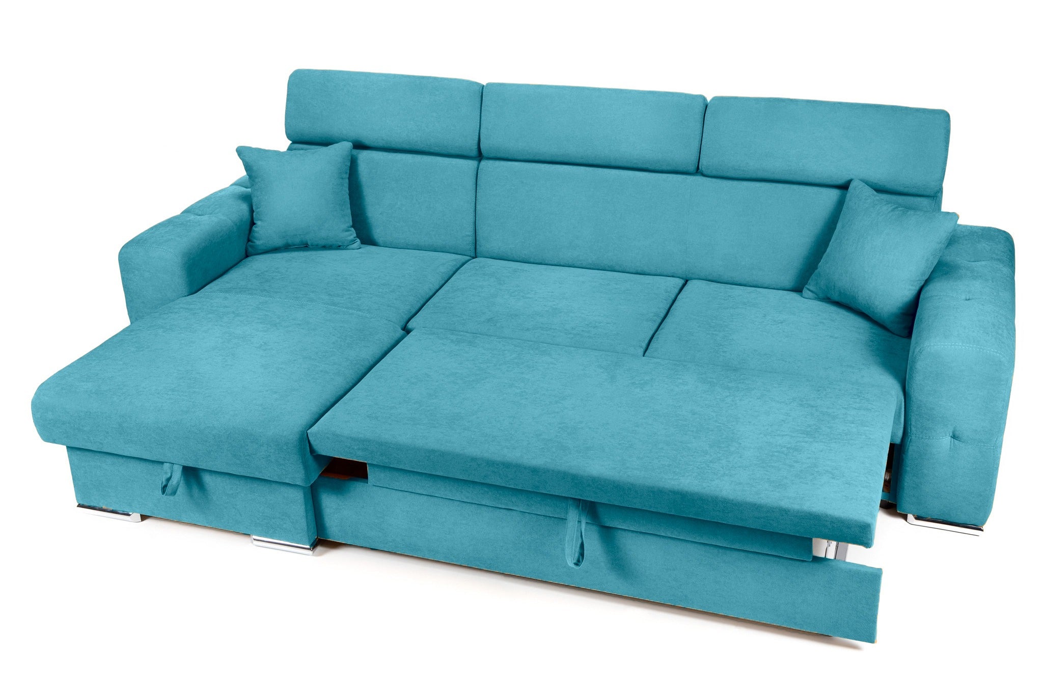 Coltar Extensibil BELLAGIO, sezlong interschimbabil, cu lada de depozitare, cu tetiere, 275x170x85 cm - Prestigehome.ro - Coltare - Prestige - #color_turcoaz-enjoy