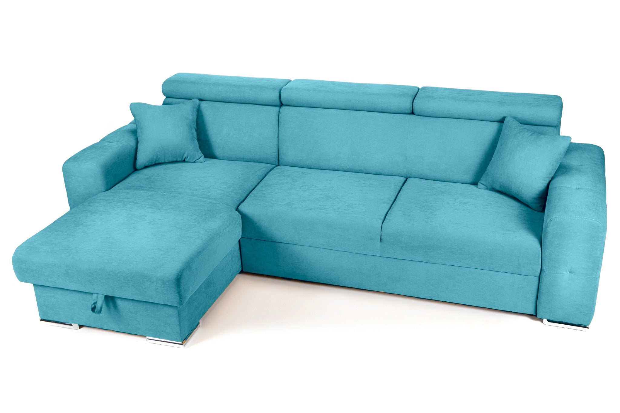 Coltar Extensibil BELLAGIO, sezlong interschimbabil, cu lada de depozitare, cu tetiere, 275x170x85 cm - Prestigehome.ro - Coltare - Prestige - #color_turcoaz-enjoy