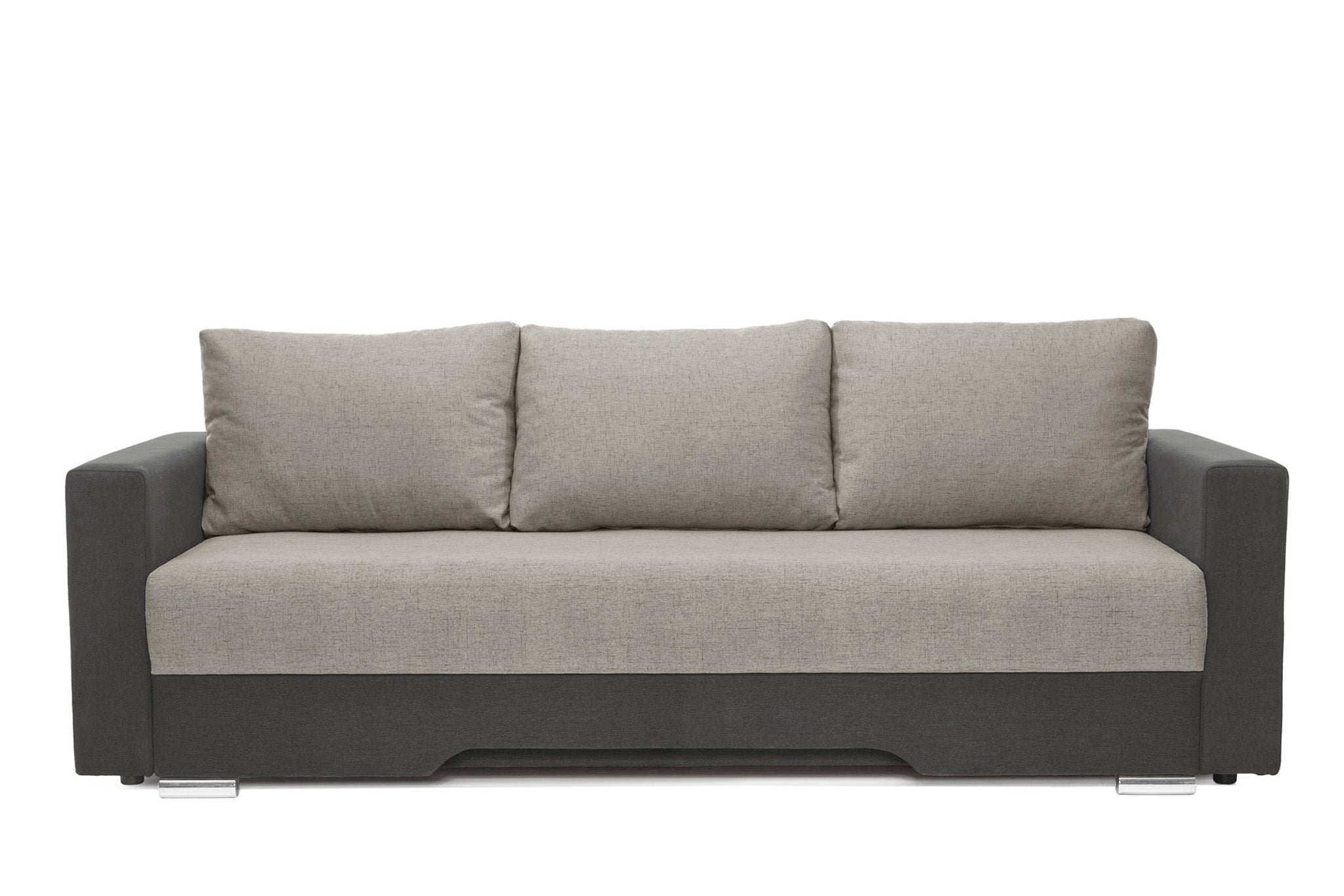 Canapea Extensibila 3 locuri Cesar, cu lada de depozitare, 220x90x85 cm - Prestigehome.ro - Canapea - Prestige #color_gri-deschis-gri-inchis