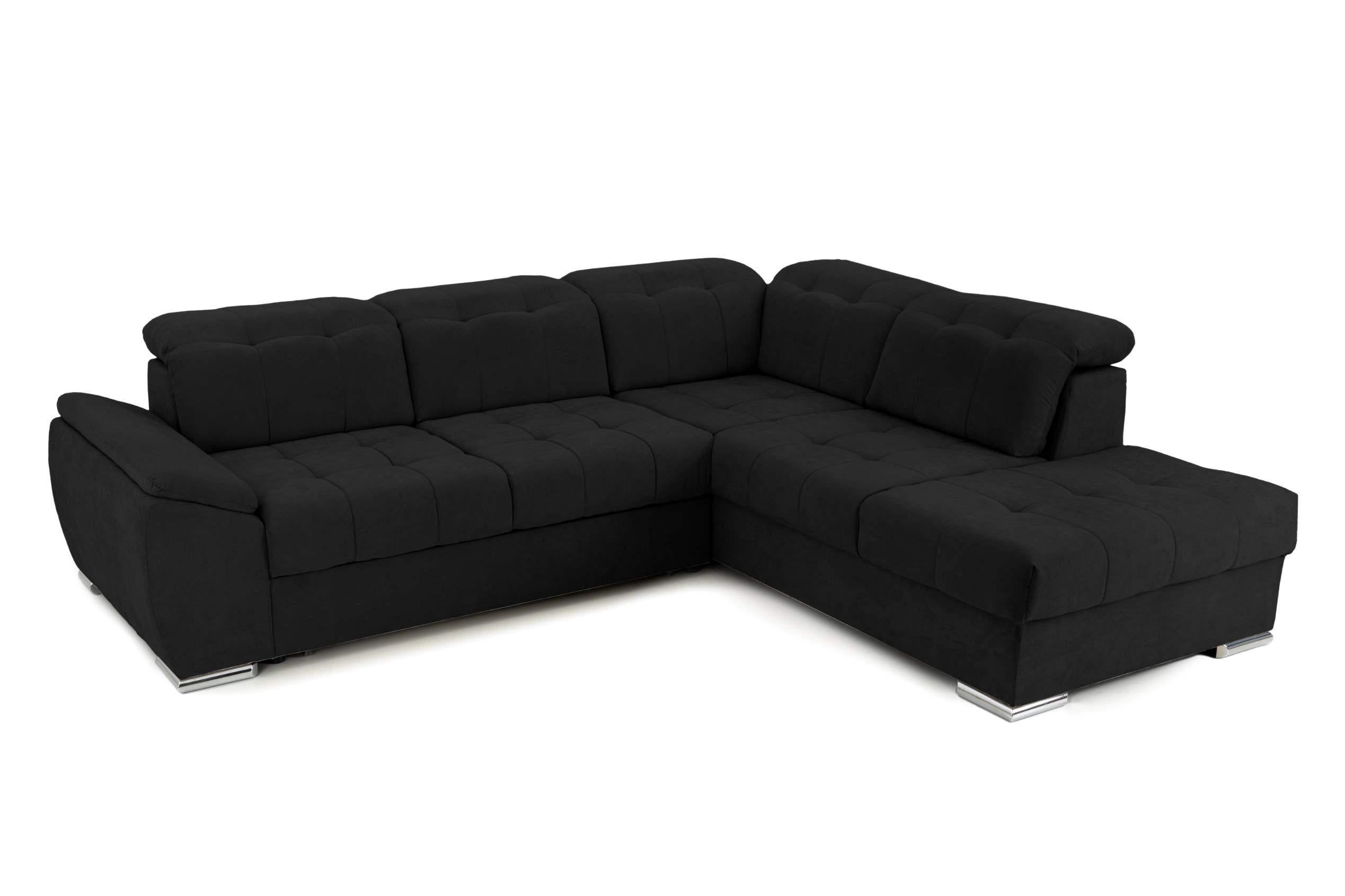 Coltar Extensibil pe dreapta ENZO, cu tetiere 265x230x80 cm #color_negru-enjoy