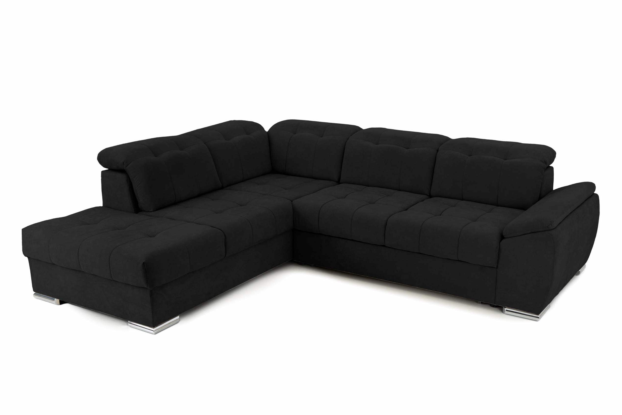 Coltar Extensibil pe dreapta ENZO, cu tetiere 265x230x80 cm #color_negru-enjoy