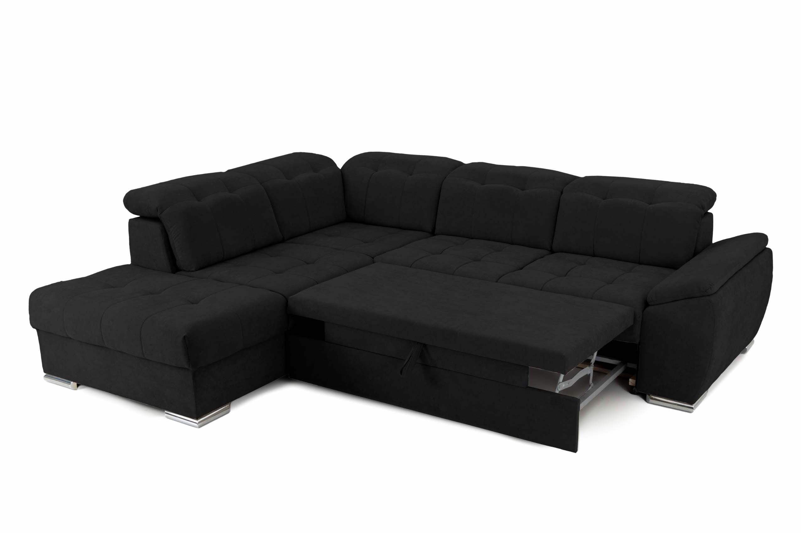 Coltar Extensibil pe dreapta ENZO, cu tetiere 265x230x80 cm #color_negru-enjoy