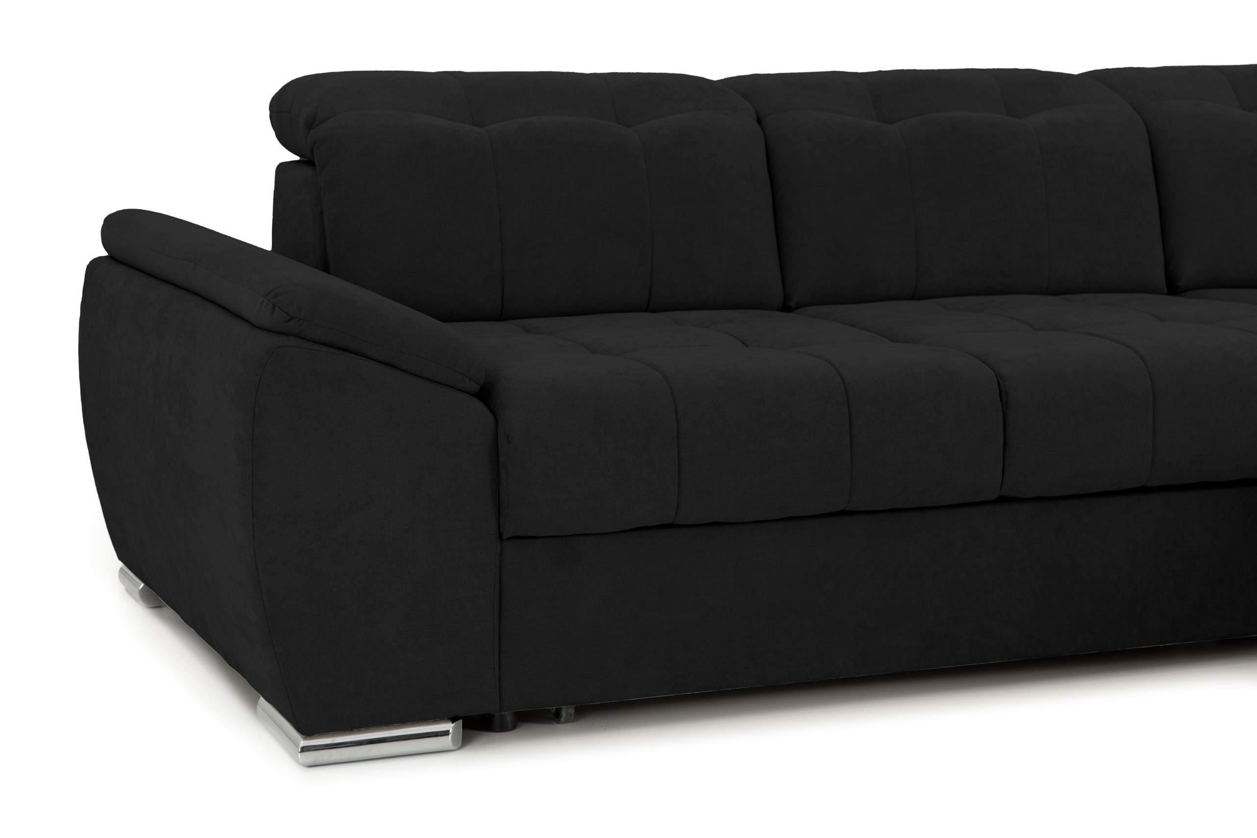 Coltar Extensibil pe dreapta ENZO, cu tetiere 265x230x80 cm #color_negru-enjoy