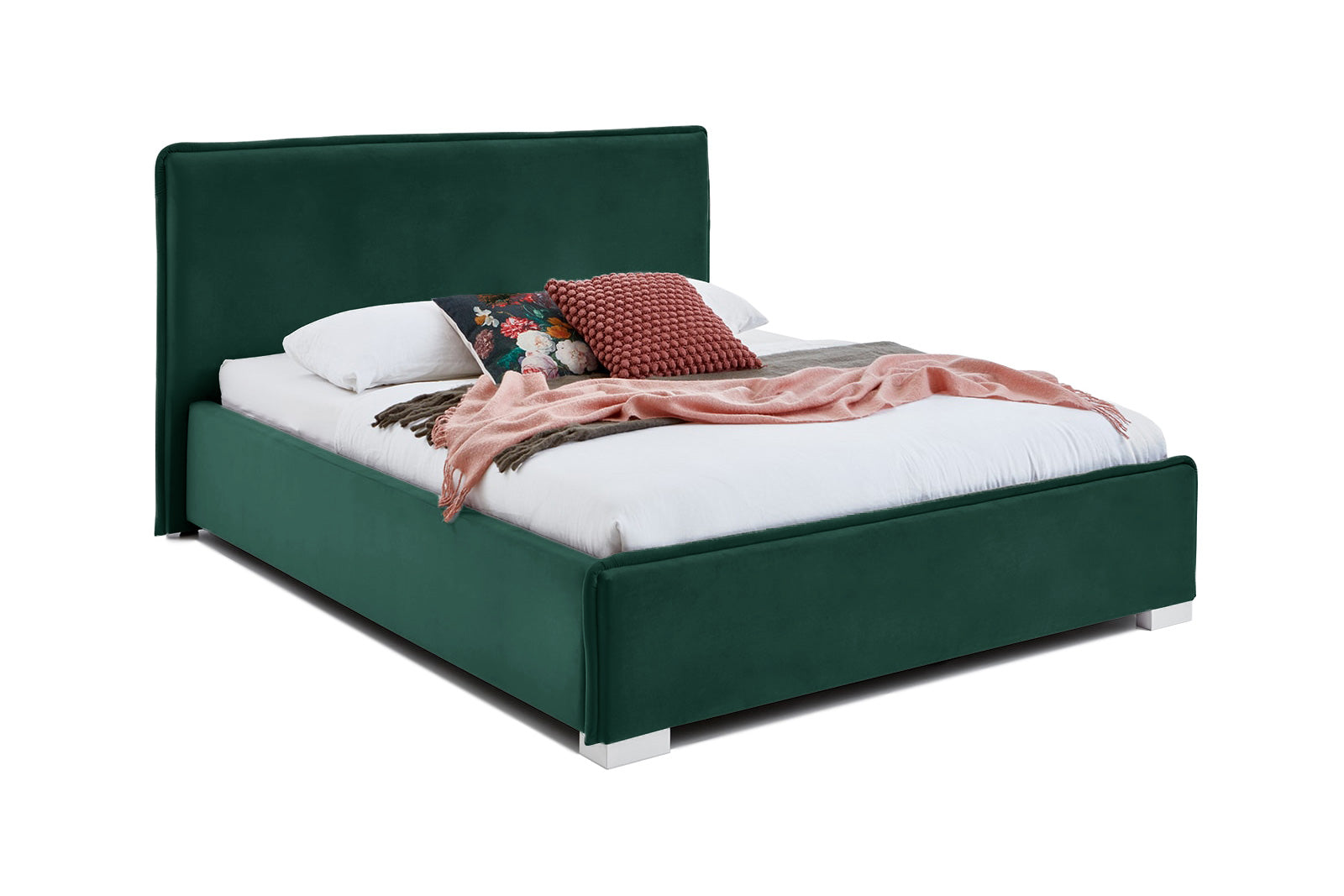 Pat Tapitat Nice, cu Lada Rabatabil, Velur-Verde-Smarald, Prestigehome.ro, Prestige, #Color_swing-verde