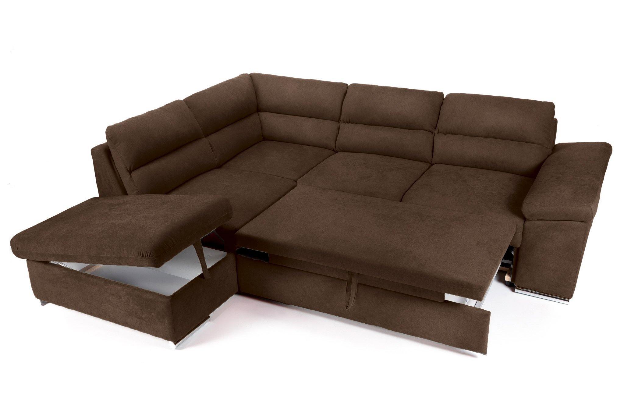 Coltar Extensibil ALONSO, cu lada de depozitare, variante stanga/dreapta 265x220x85 cm, Rosu - Prestigehome.ro - Coltare - Prestige - #variante coltar_stanga #color_maro-enjoy