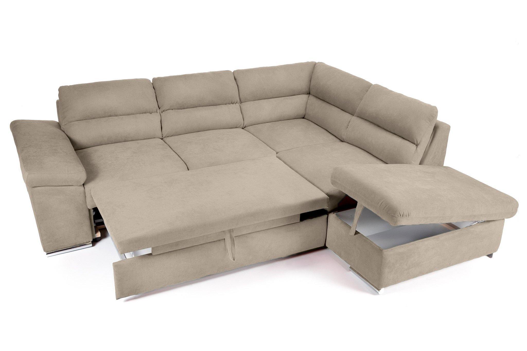 Coltar Extensibil ALONSO, cu lada de depozitare, variante stanga/dreapta 265x220x85 cm, Rosu - Prestigehome.ro - Coltare - Prestige - #variante coltar_dreapta #color_bej-enjoy
